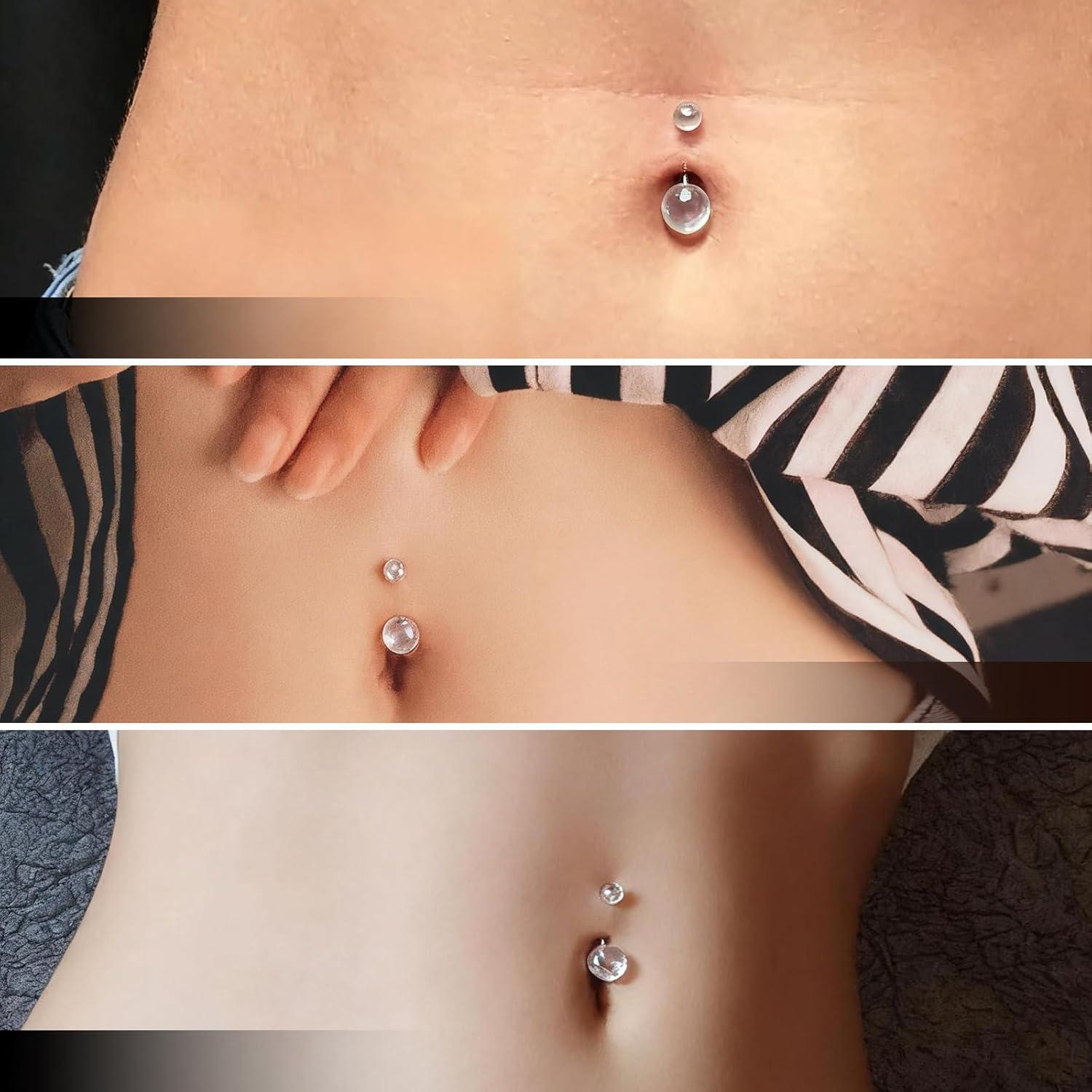 Anillos de ombligo claros 14G Soziprix - 10mm/12mm/14mm/16mm