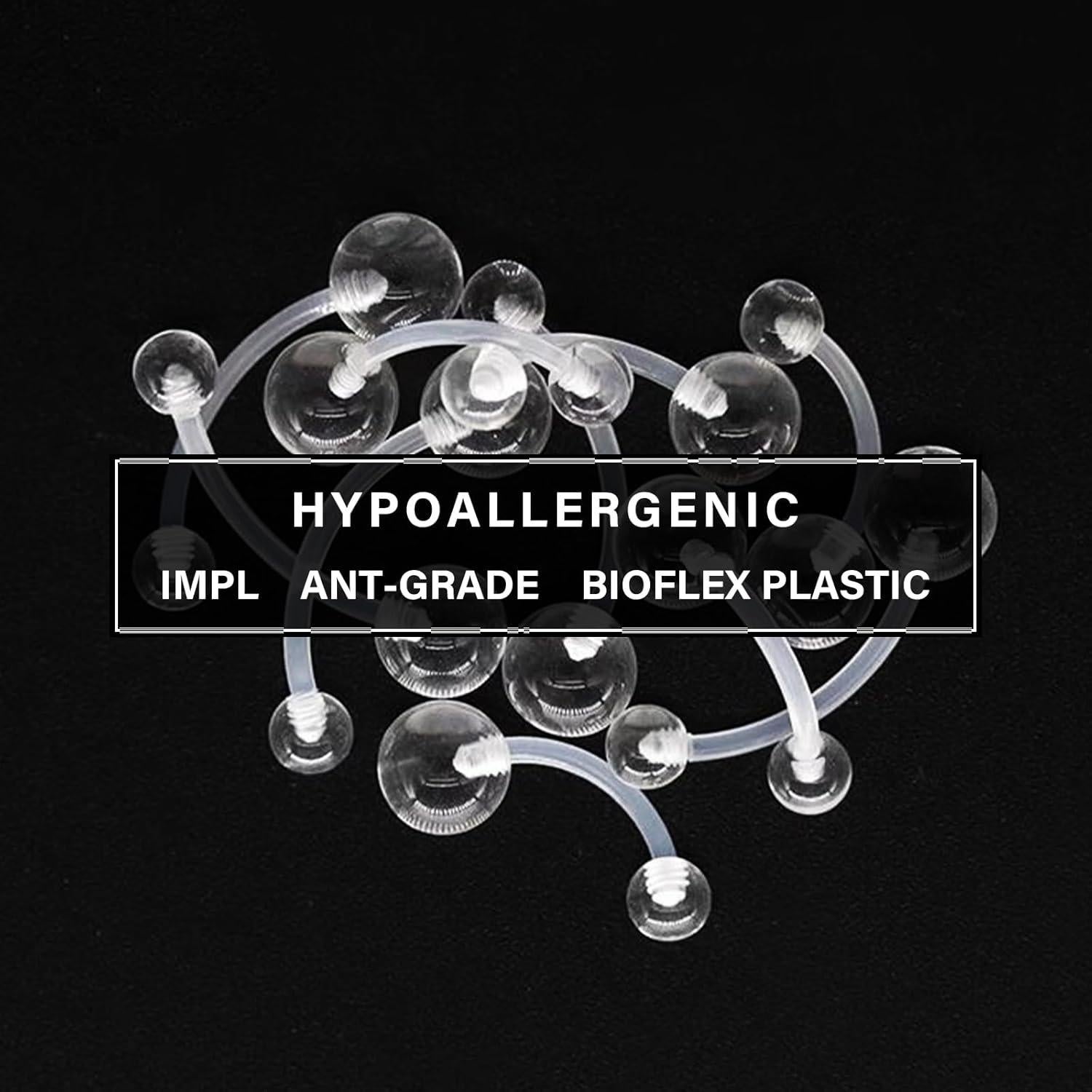 Anillos de ombligo claros 14G Soziprix - 10mm/12mm/14mm/16mm