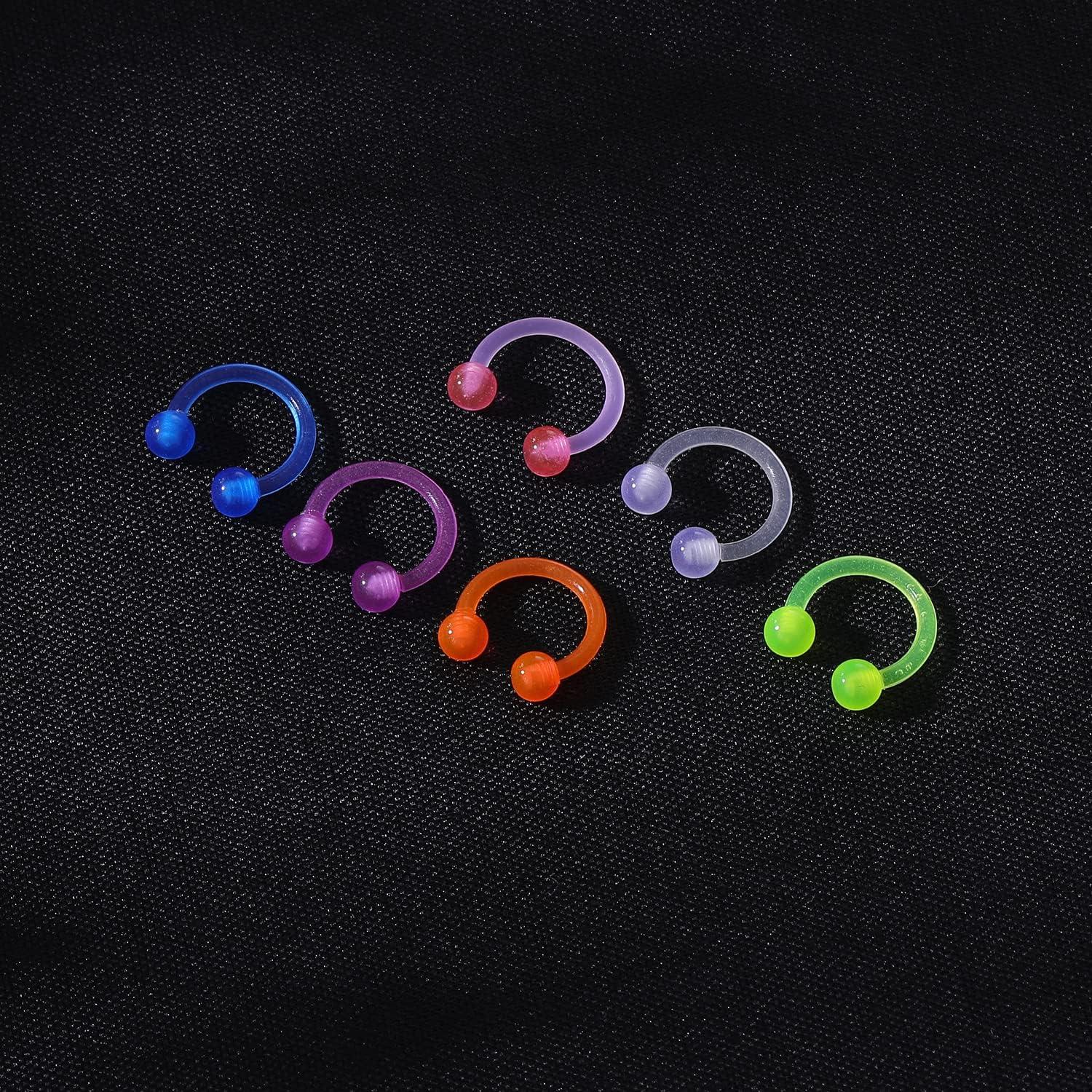 Anillos de Septum Transparentes 14g 16g - Retenedores de Nariz Hipoalergénicos