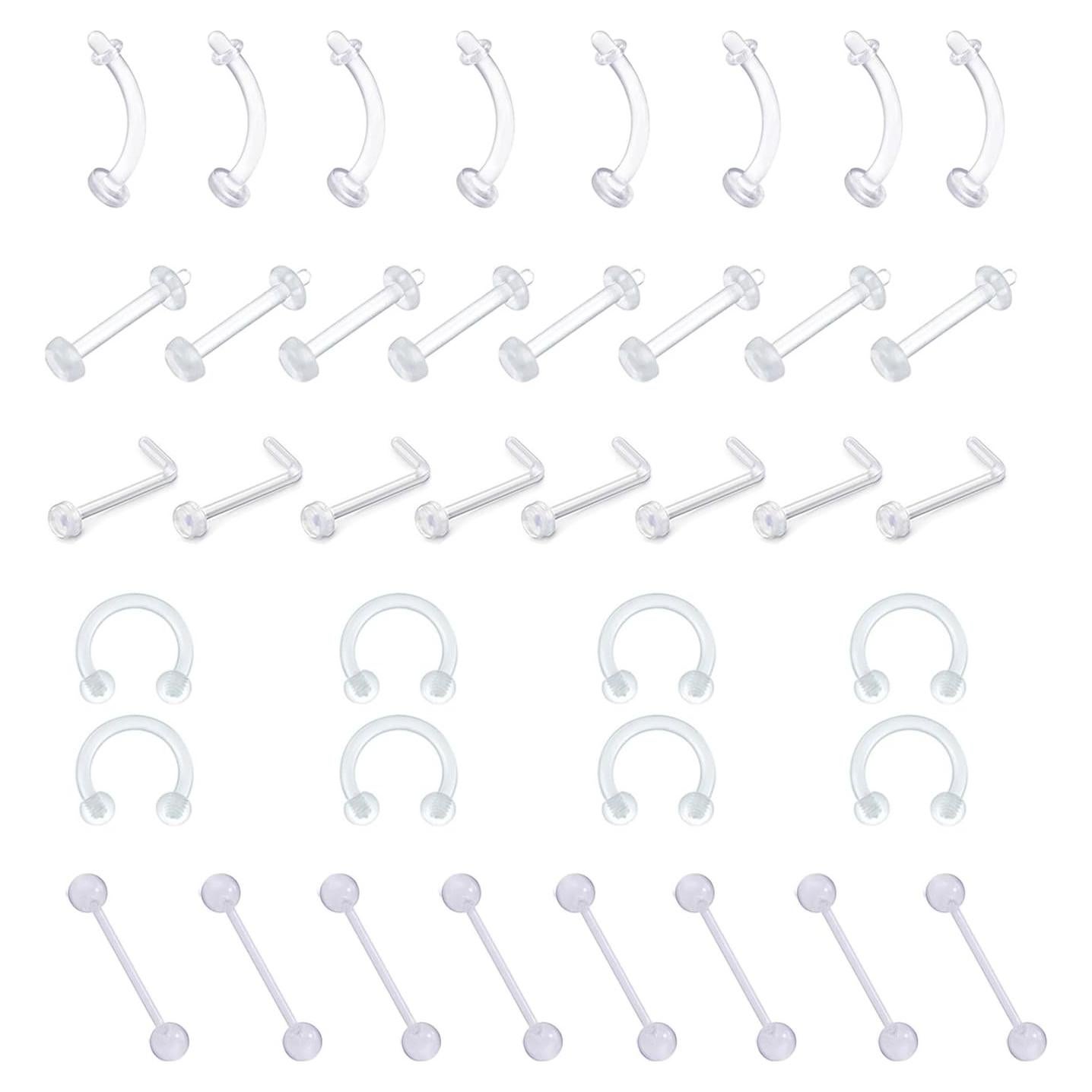 Anillos de Ombligo y Nasales D.Bella 40 Piezas Hipoalergénicos