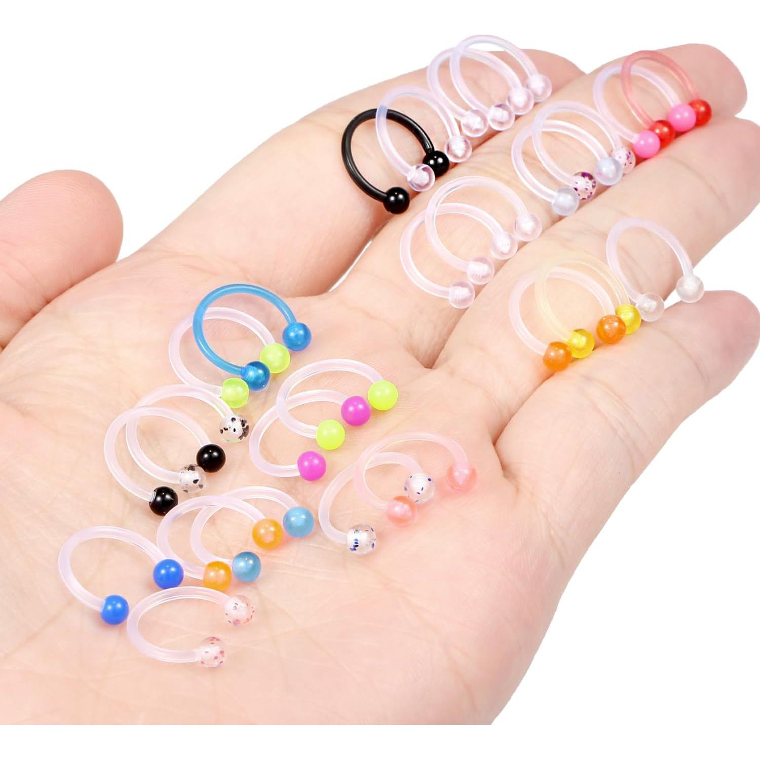 Retenedor de Septum Ftovosyo 16G 10mm 25 Piezas Hipoalergénico