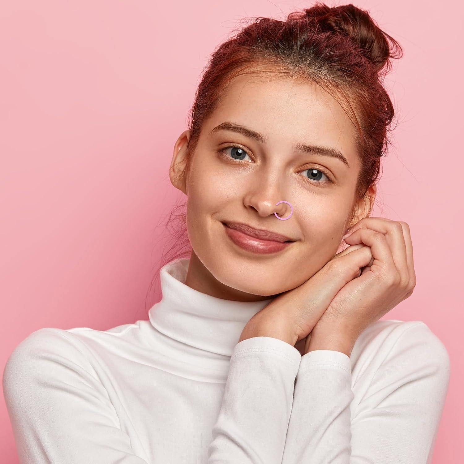 16 Anillos Nasales de Resina Coloridos 9mm Alrhso