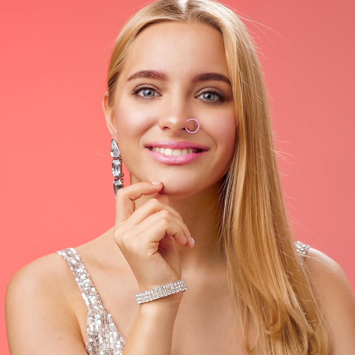 16 Anillos Nasales de Resina Coloridos 9mm Alrhso