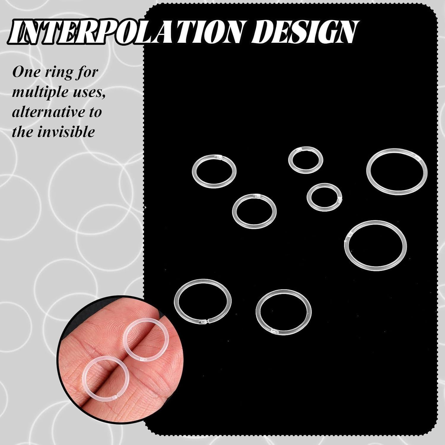 24 Anillos Nasales Transparentes Tucnoeu 6-12mm 16G