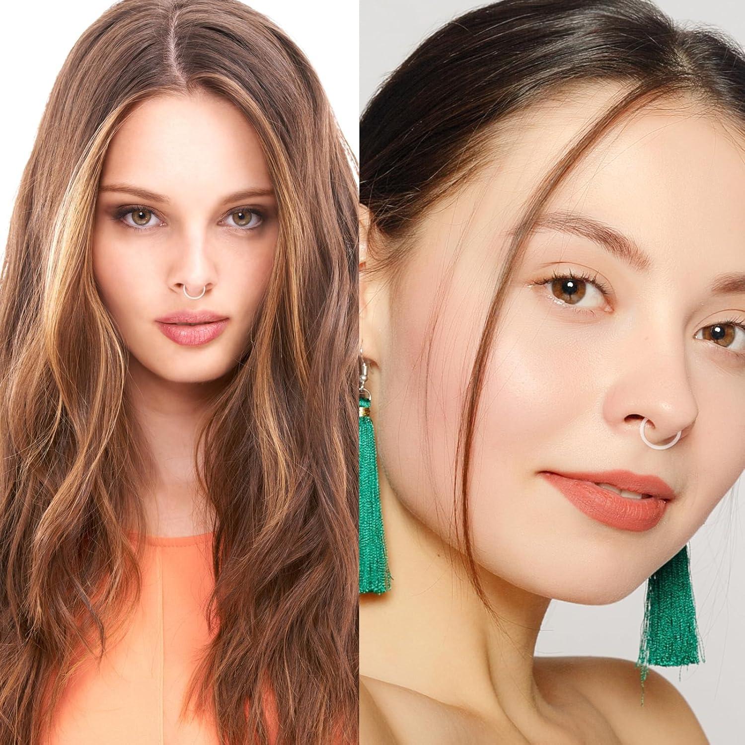 24 Anillos Nasales Transparentes Tucnoeu 6-12mm 16G