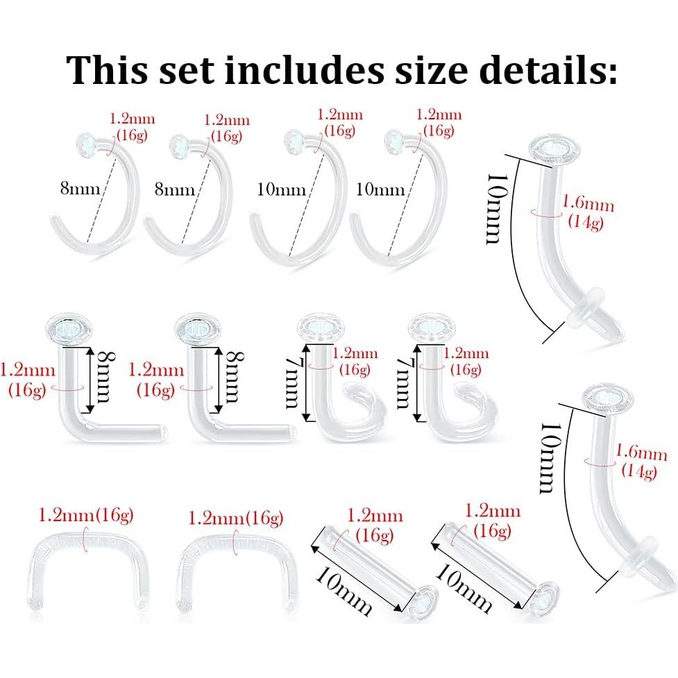 Juego de 14 Retenedores de Vidrio BOKABOO para Perforaciones