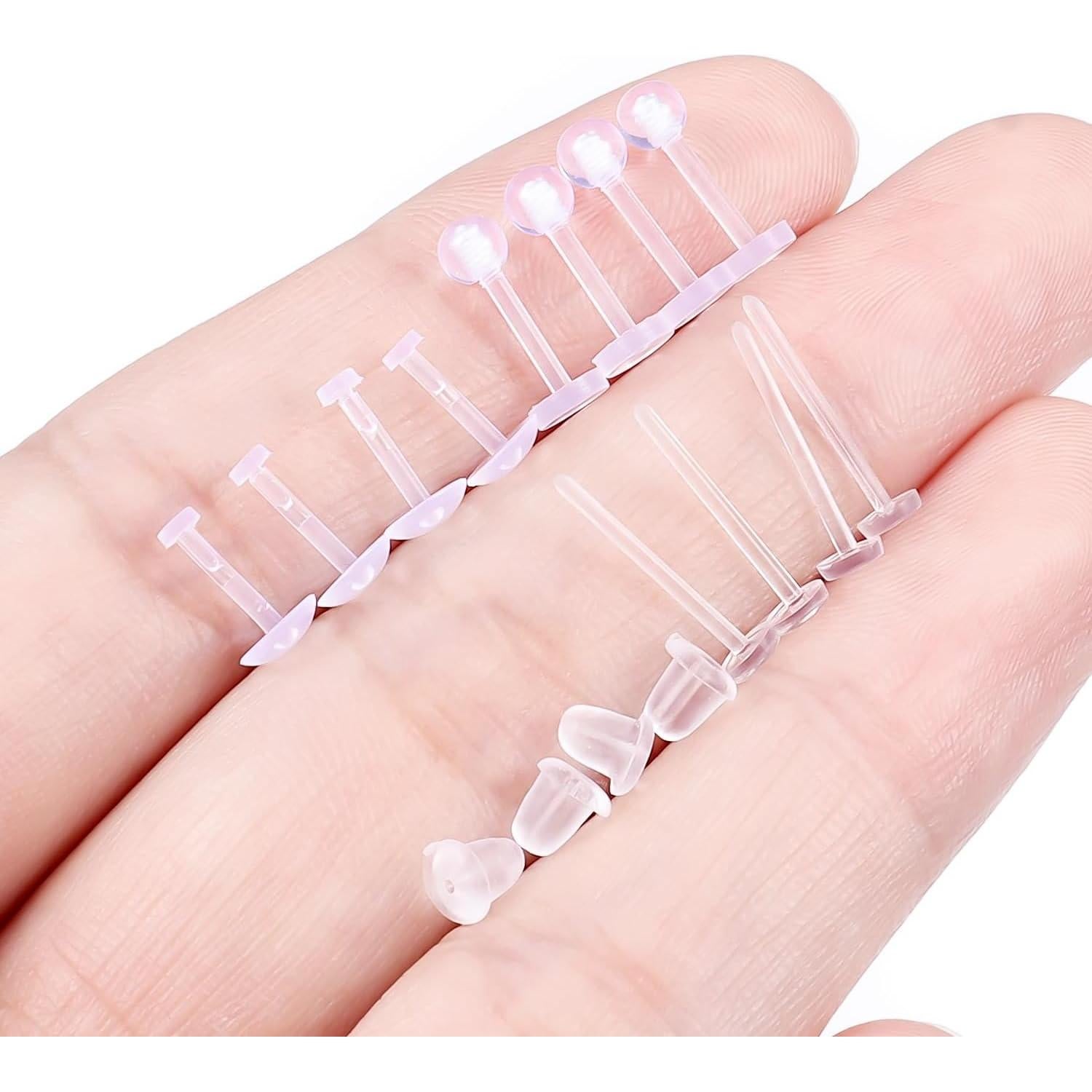 Studs Transparentes para Nariz Lcolyoli 18G 6mm Hipoalergénicos