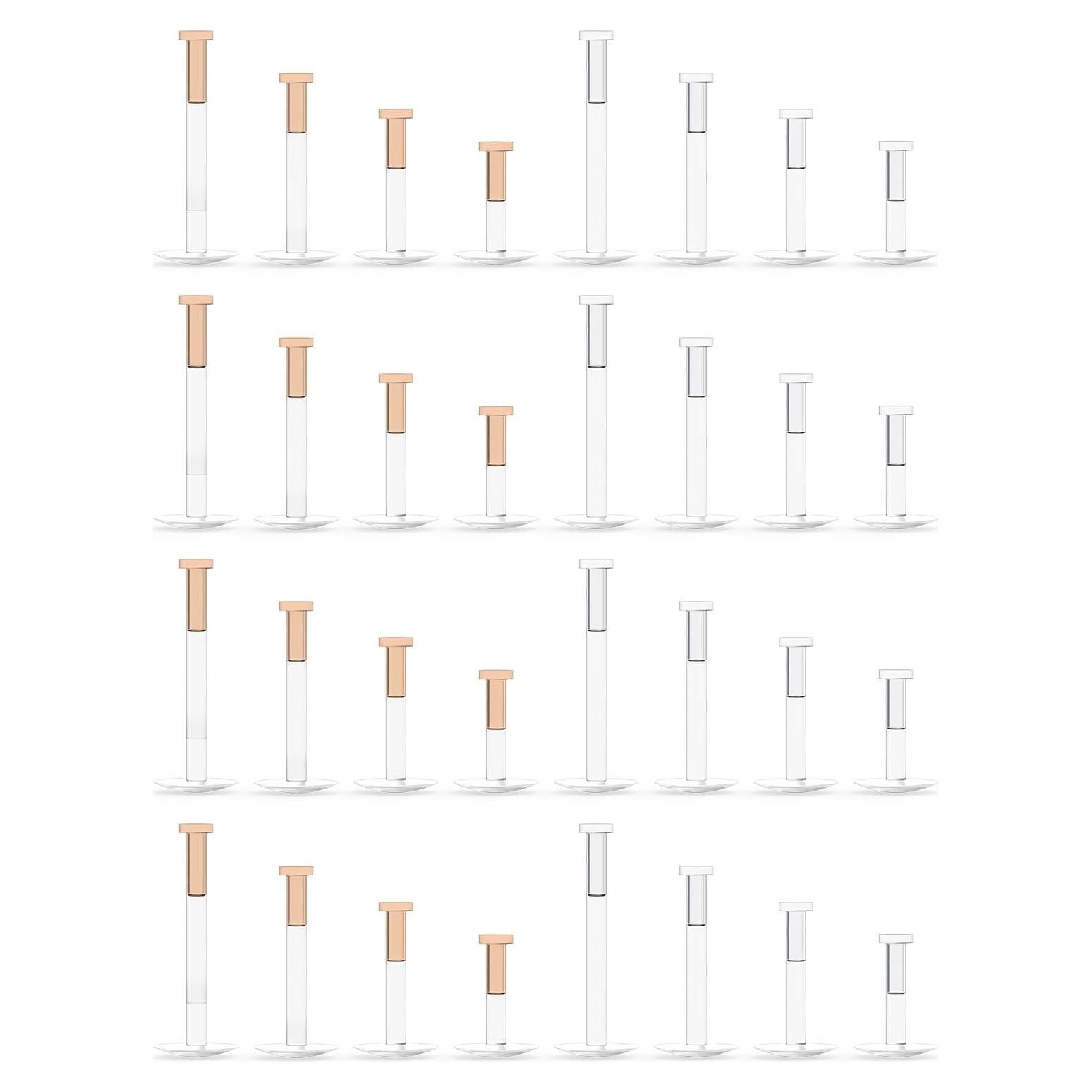 32 Piezas Retenedores de Piercing 16G Lcolyoli Bioflex Transparente