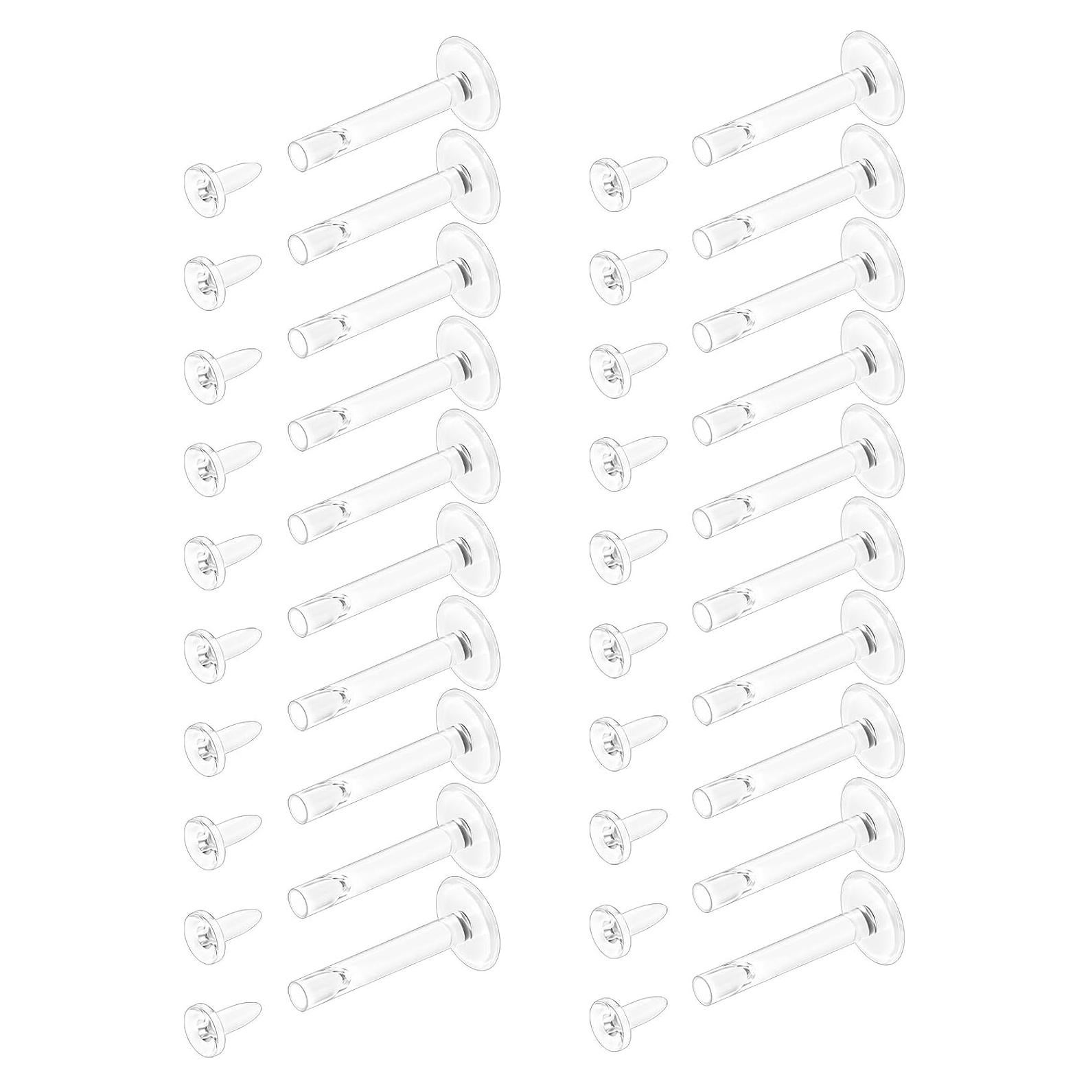 Pendientes Transparentes 18G Msndnkwo 7mm para Nariz y Labio