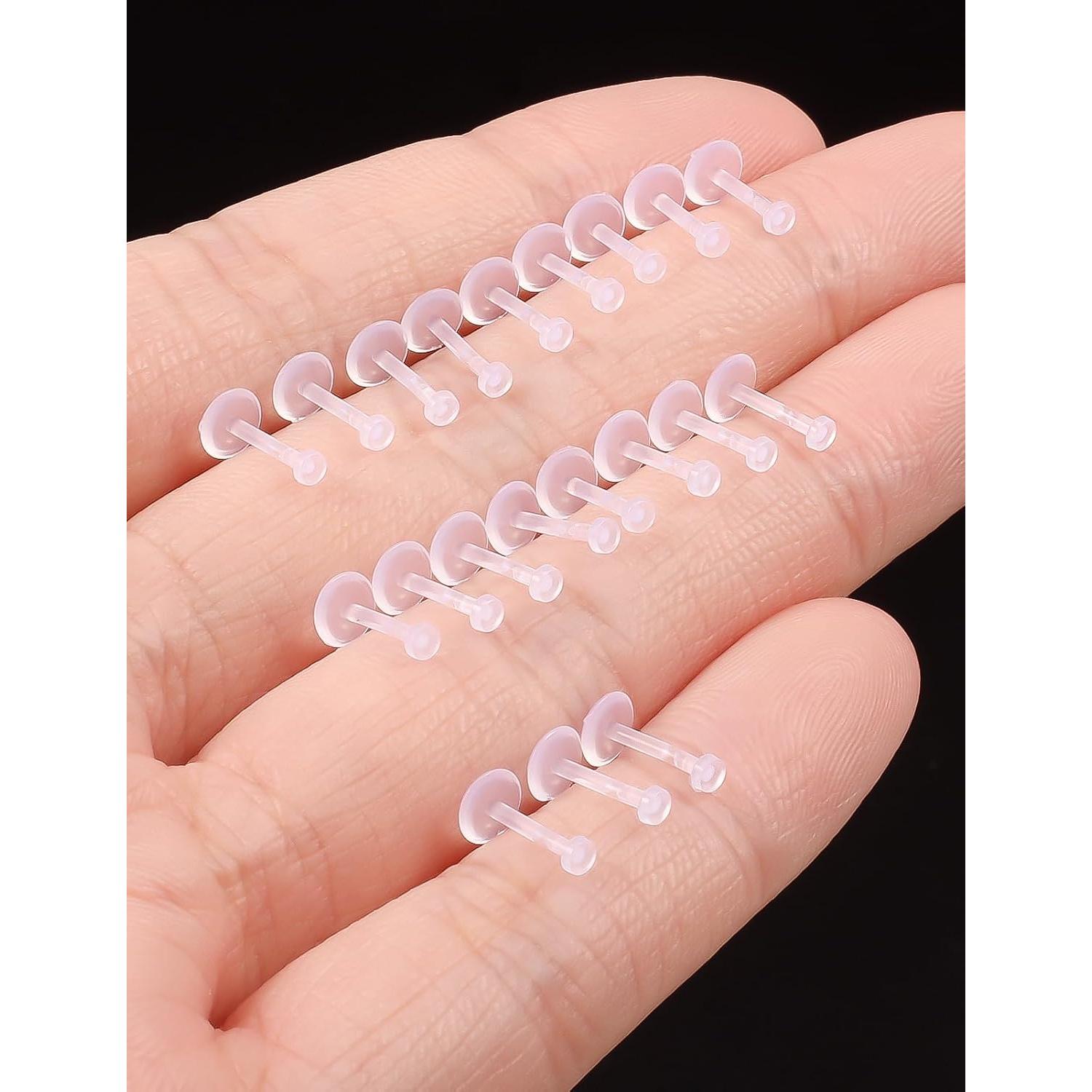 Pendientes Transparentes 18G Msndnkwo 7mm para Nariz y Labio