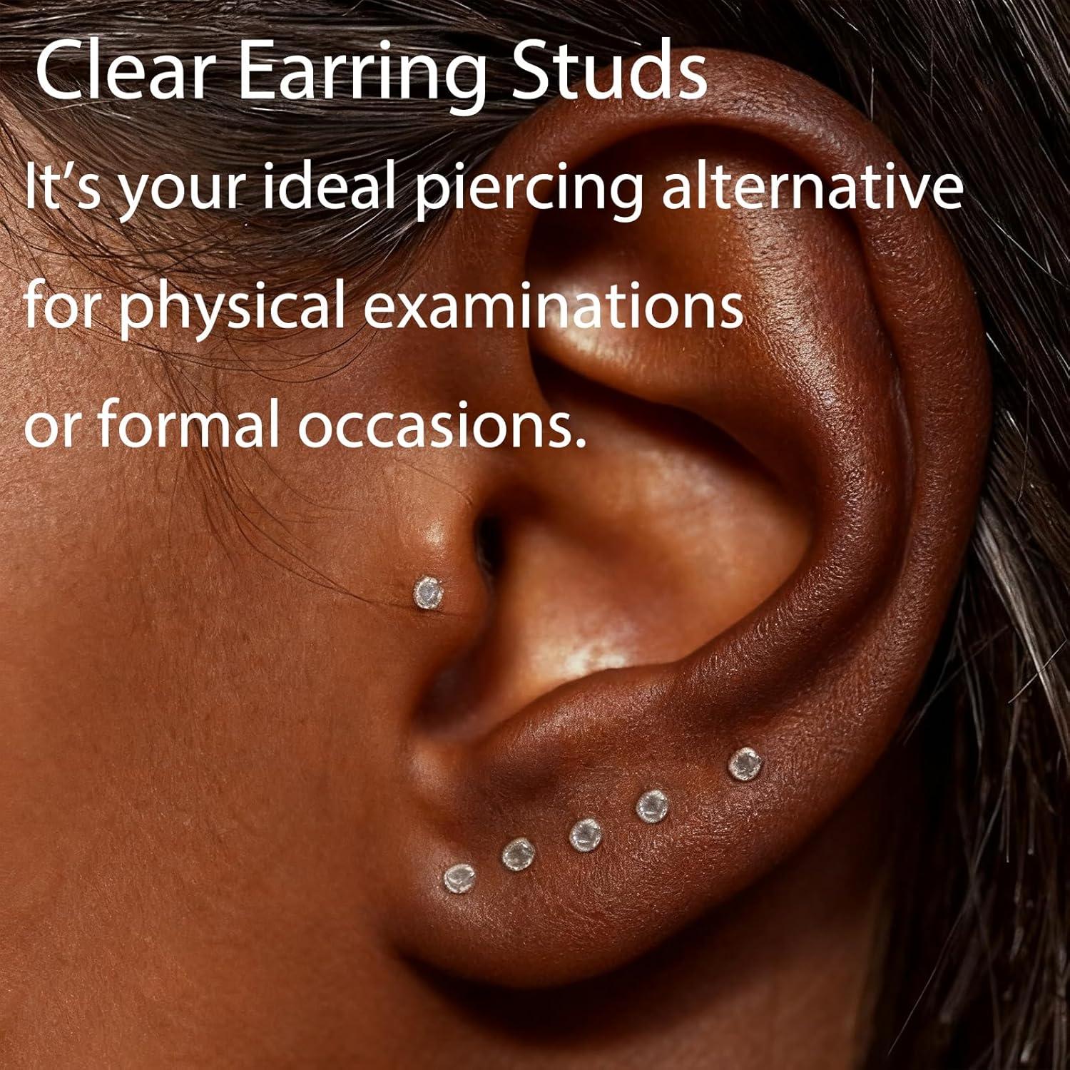 Pendientes Transparentes 18G Msndnkwo 7mm para Nariz y Labio