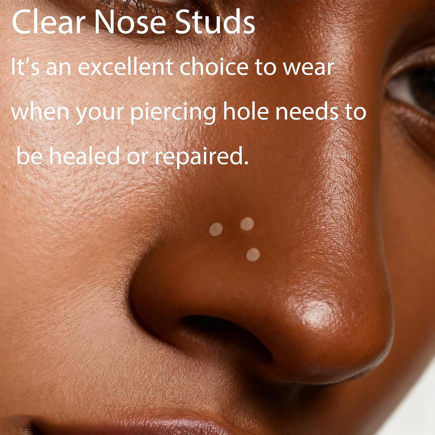 Pendientes Transparentes 18G Msndnkwo 7mm para Nariz y Labio