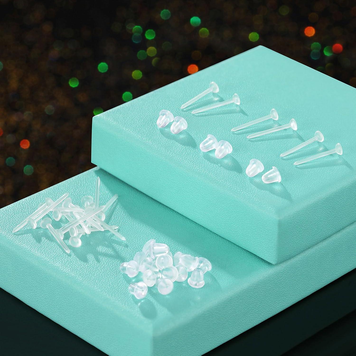 Pendientes Transparentes 3mm para Oídos Sensibles - 50 Piezas