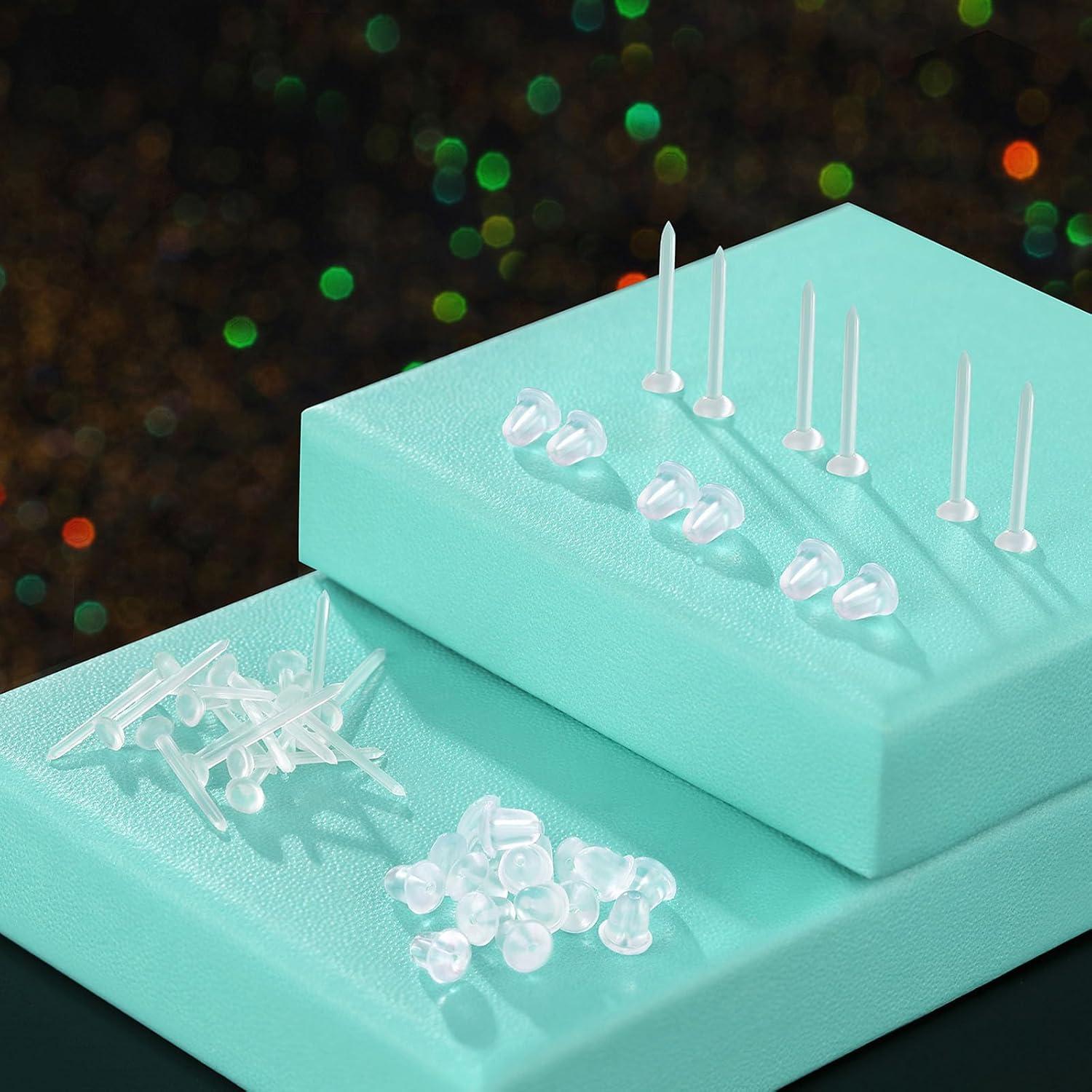 Pendientes Transparentes 3mm para Oídos Sensibles - 50 Piezas