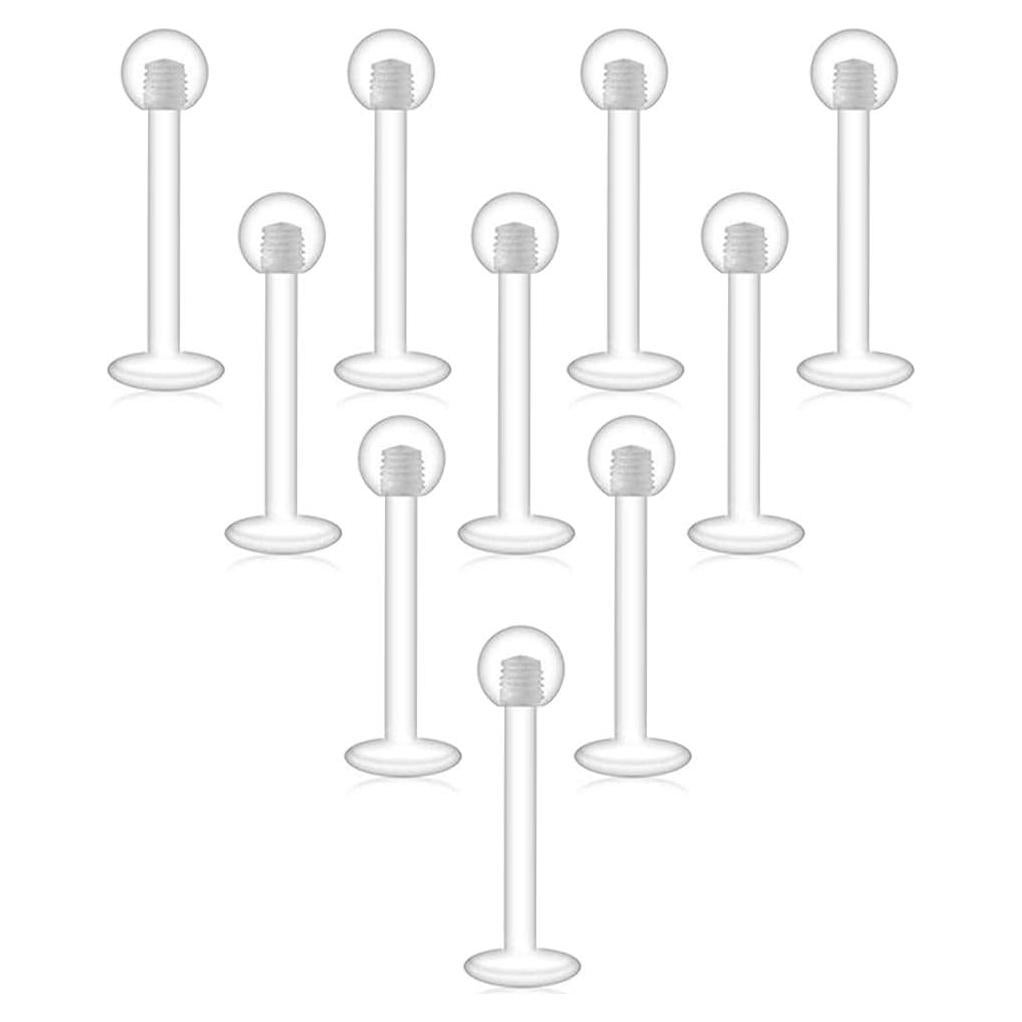 Aretes de Cartílago Transparentes D.Bella 16G 10 Pcs 12mm