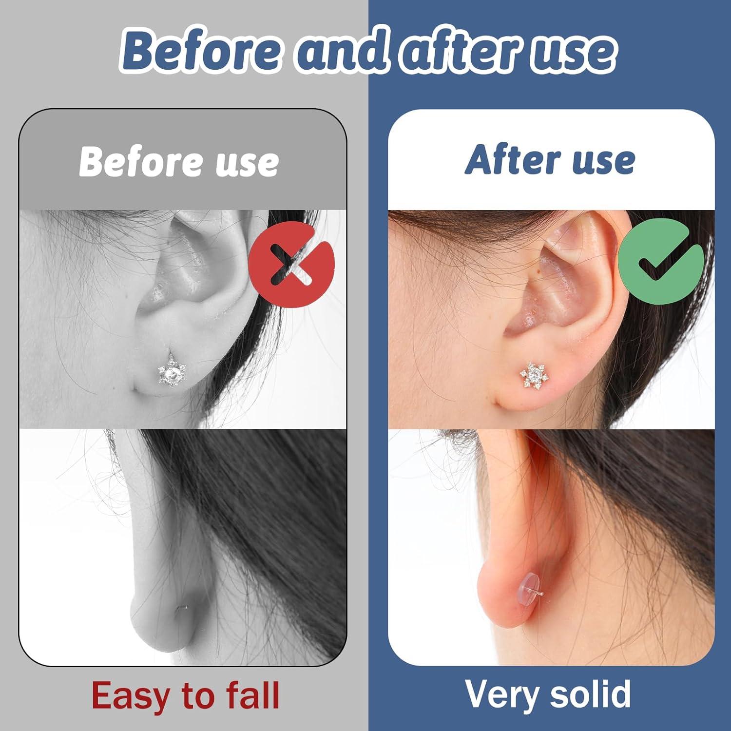 50 Almohadillas de Silicona Transparentes 7mm para Pendientes