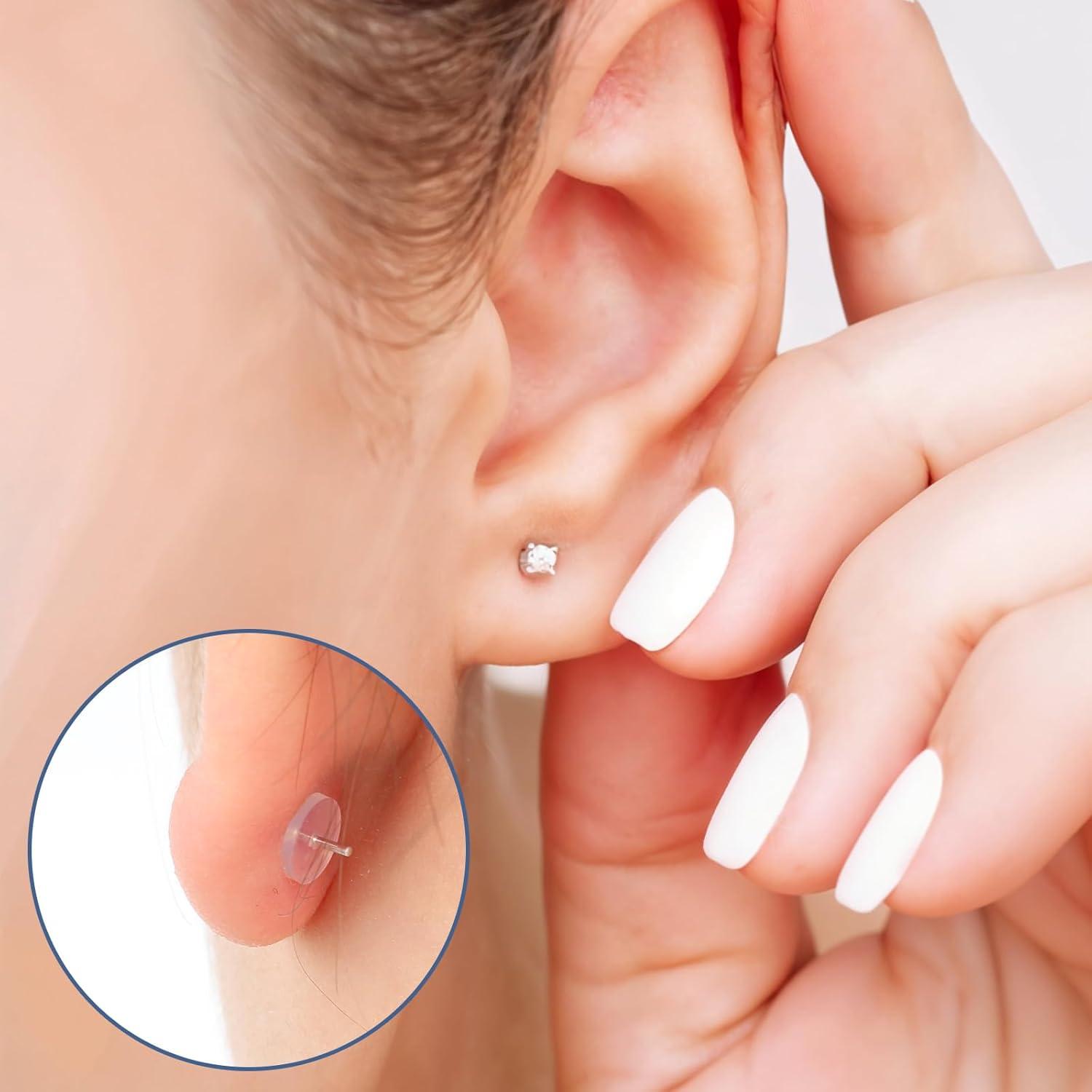 50 Almohadillas de Silicona Transparentes 7mm para Pendientes