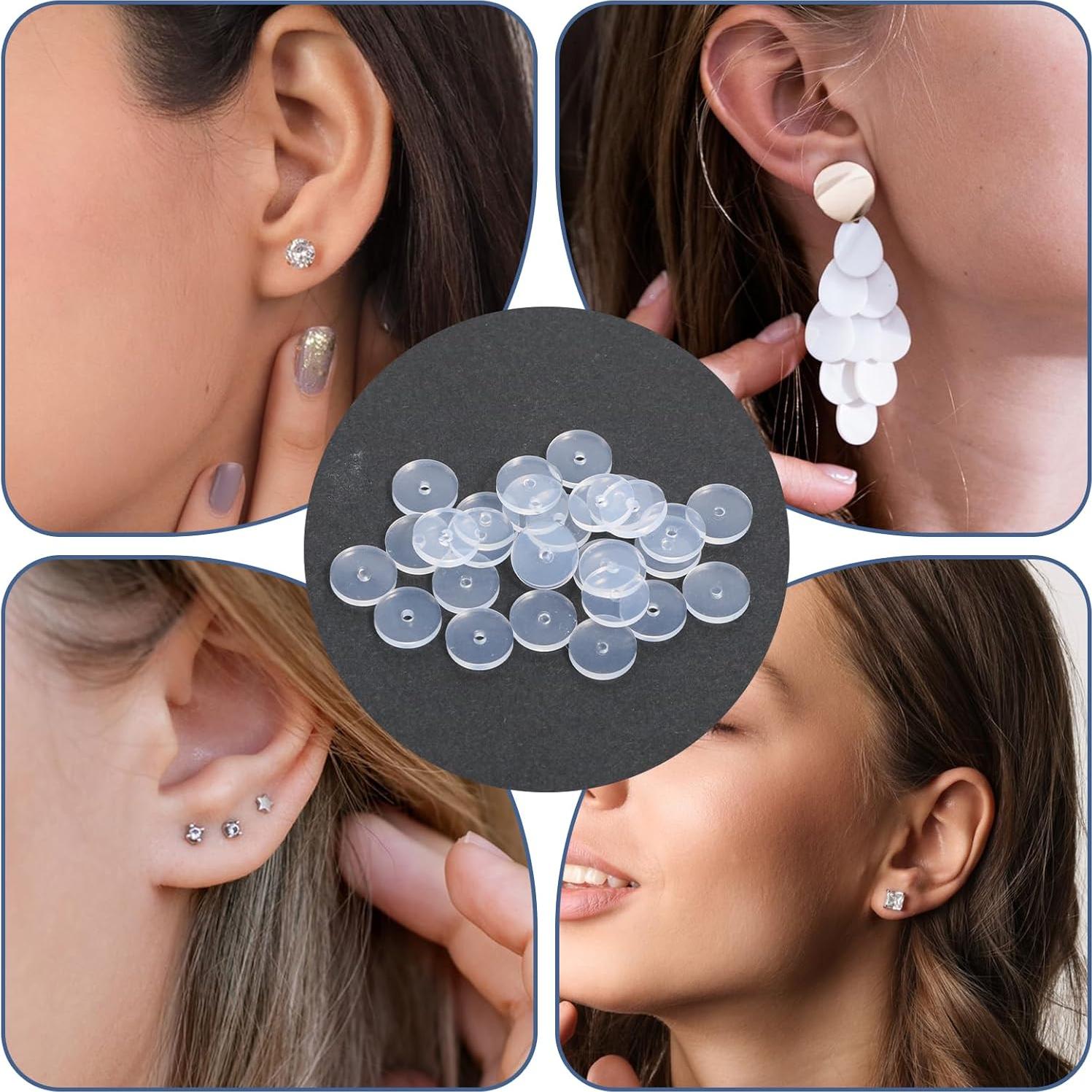 50 Almohadillas de Silicona Transparentes 7mm para Pendientes