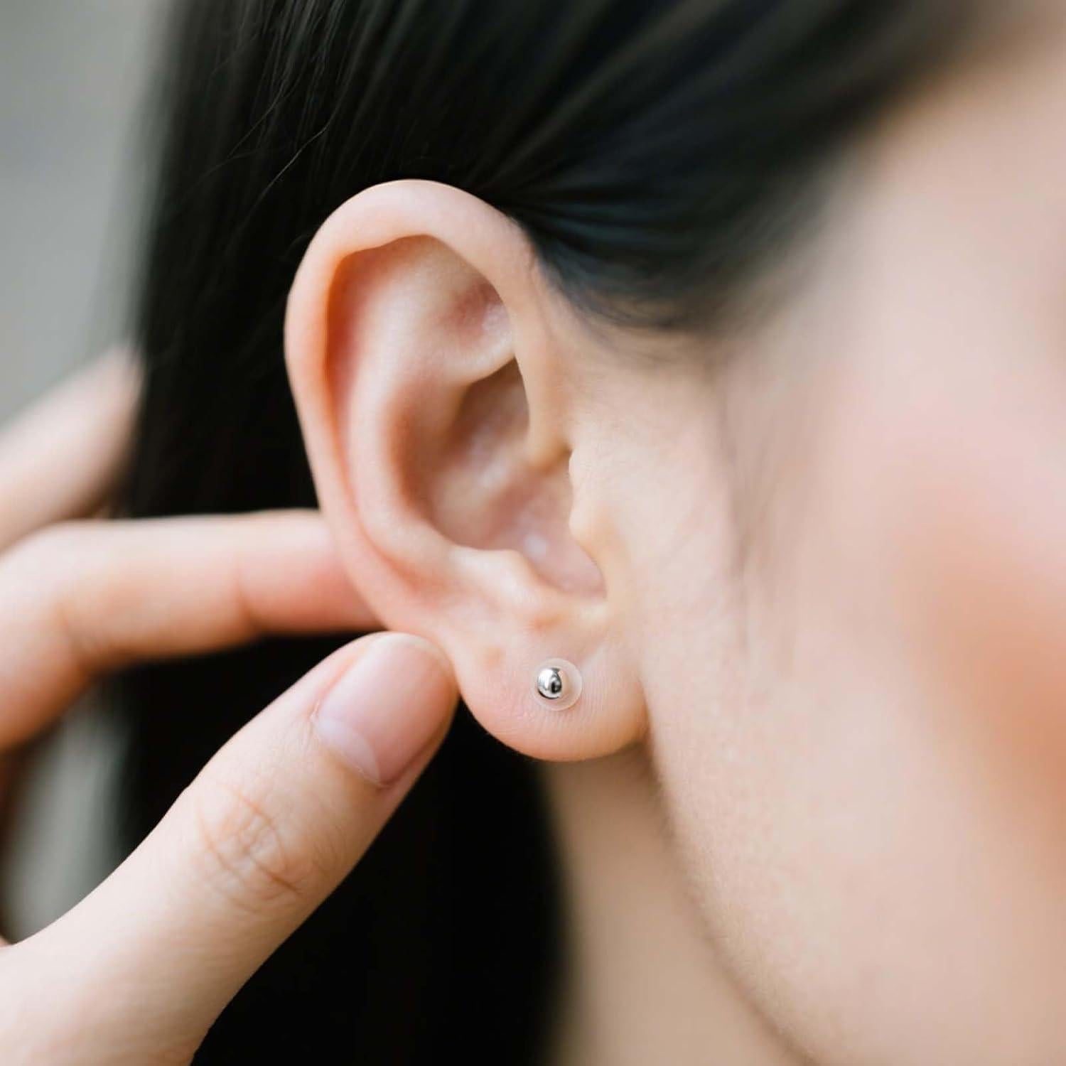 100 Tapones de Silicona Transparente para Pendientes 3-9mm