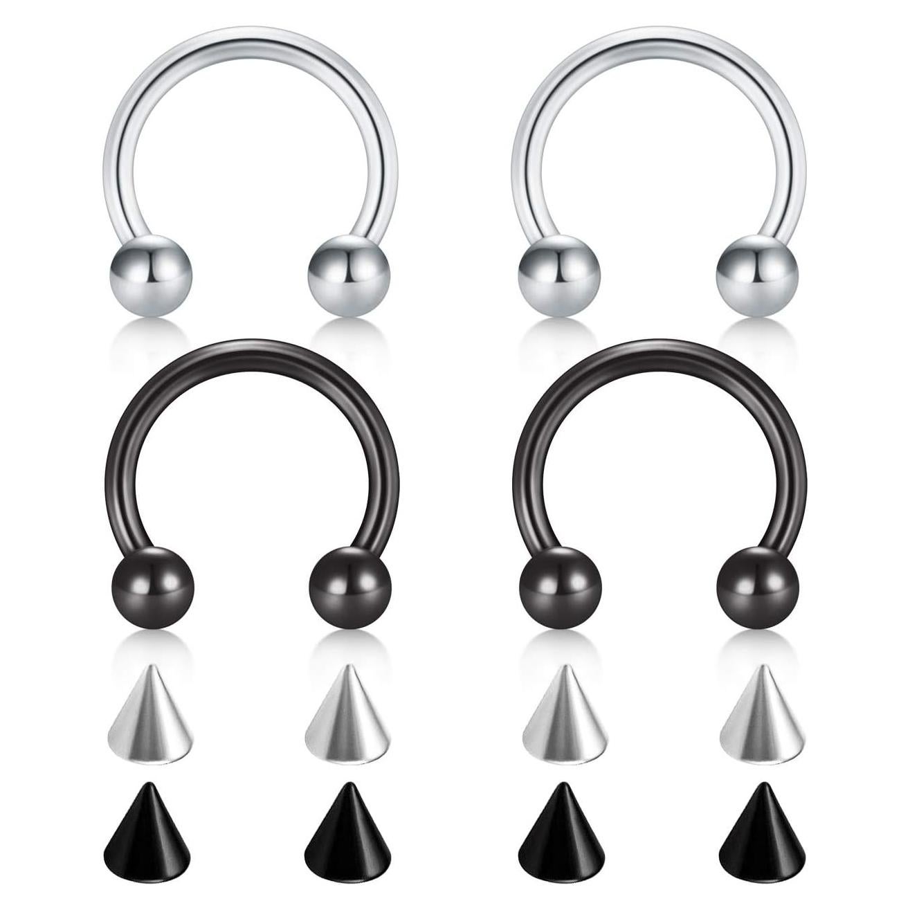 Aros de Septum Acero Quirúrgico D.Bella 14G 10mm 4 Piezas