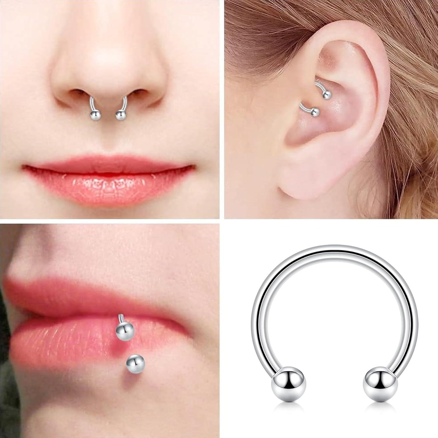 Aros de Septum Acero Quirúrgico D.Bella 14G 10mm 4 Piezas