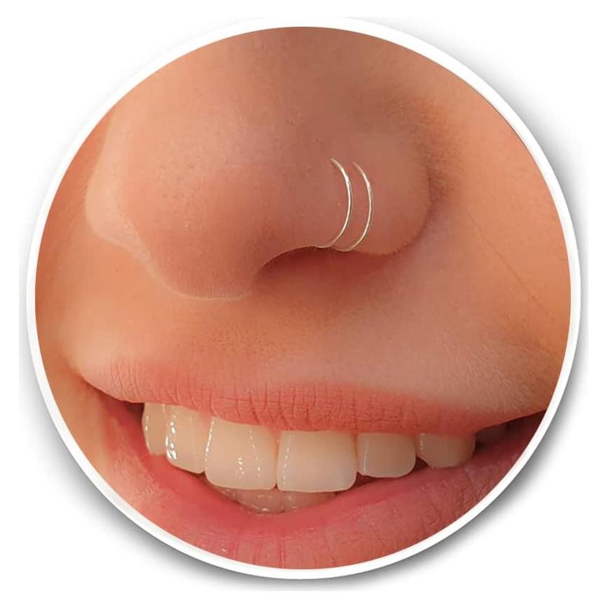 Aro Nasal Espiral Doble Plata Esterlina 925 7mm