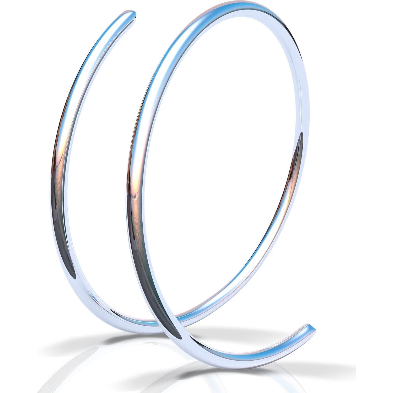 Aro Nasal Espiral Doble Plata Esterlina 925 7mm