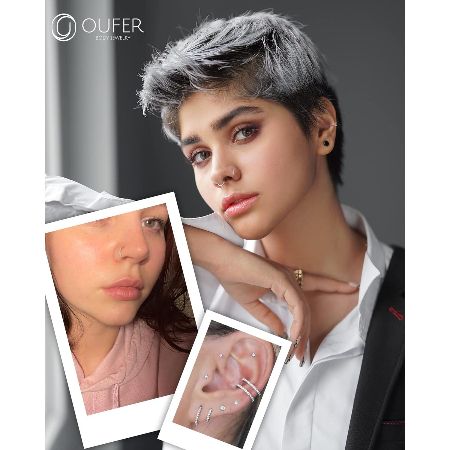 Aros Nasales OUFER Acero Quirúrgico 20G 6mm Hipoalergénicos