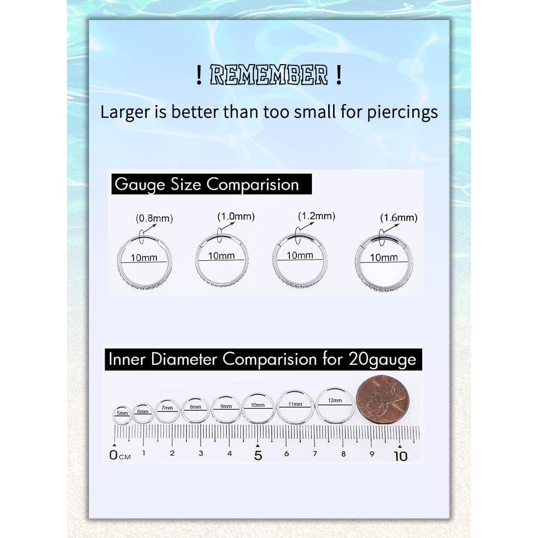 Aros Nasales OUFER Acero Quirúrgico 20G 6mm Hipoalergénicos