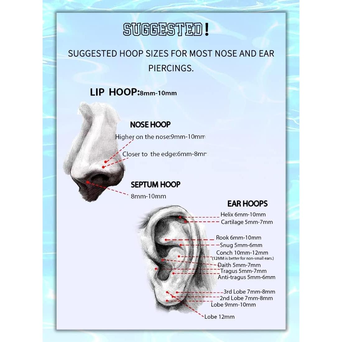 Aros Nasales OUFER Acero Quirúrgico 20G 6mm Hipoalergénicos