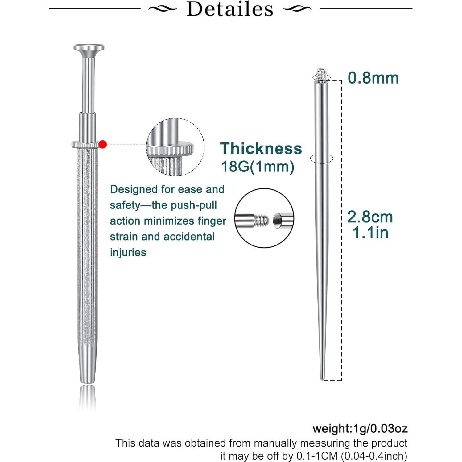 Anillo de Nariz Herradura Doble Joya 18g Acero Inoxidable