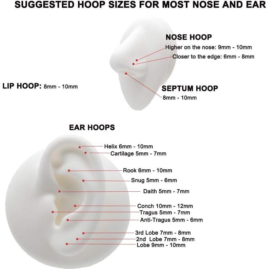 Anillo de Piercing de Titanio FANSING 8mm 20 Gauge Plata