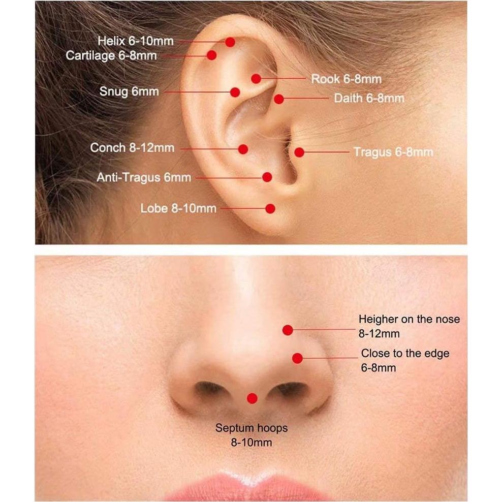 Aros Nasales Hipoalergénicos Acero Quirúrgico 316L 20G 8mm