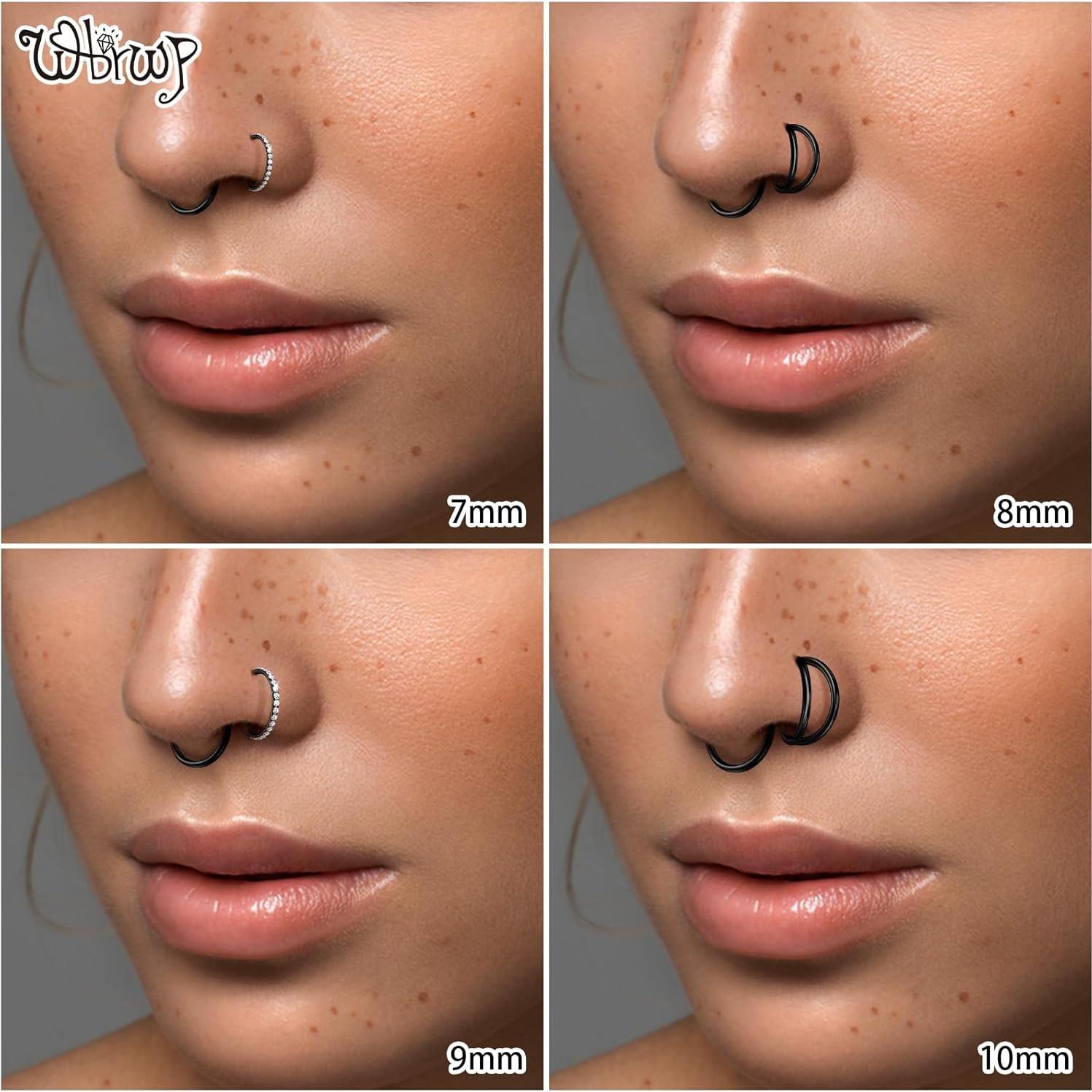 Aros de Nariz WBRWP Acero Quirúrgico 316L 3 Piezas 18G 9mm