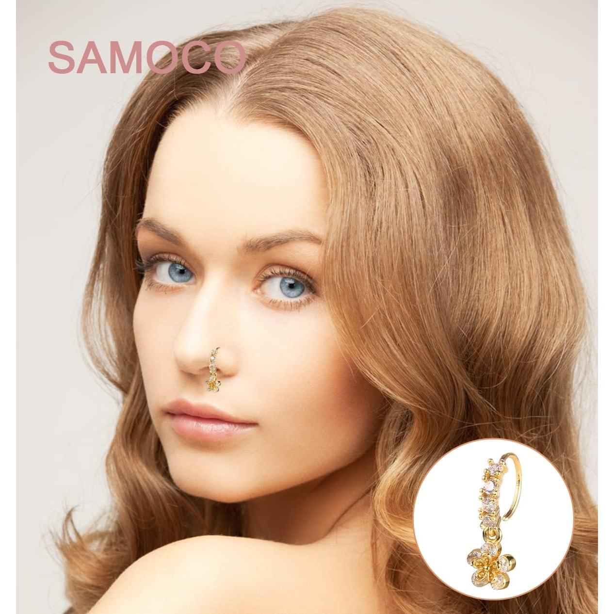 Juego de 20 Aros de Nariz de Acero Inoxidable Baño Oro 14K