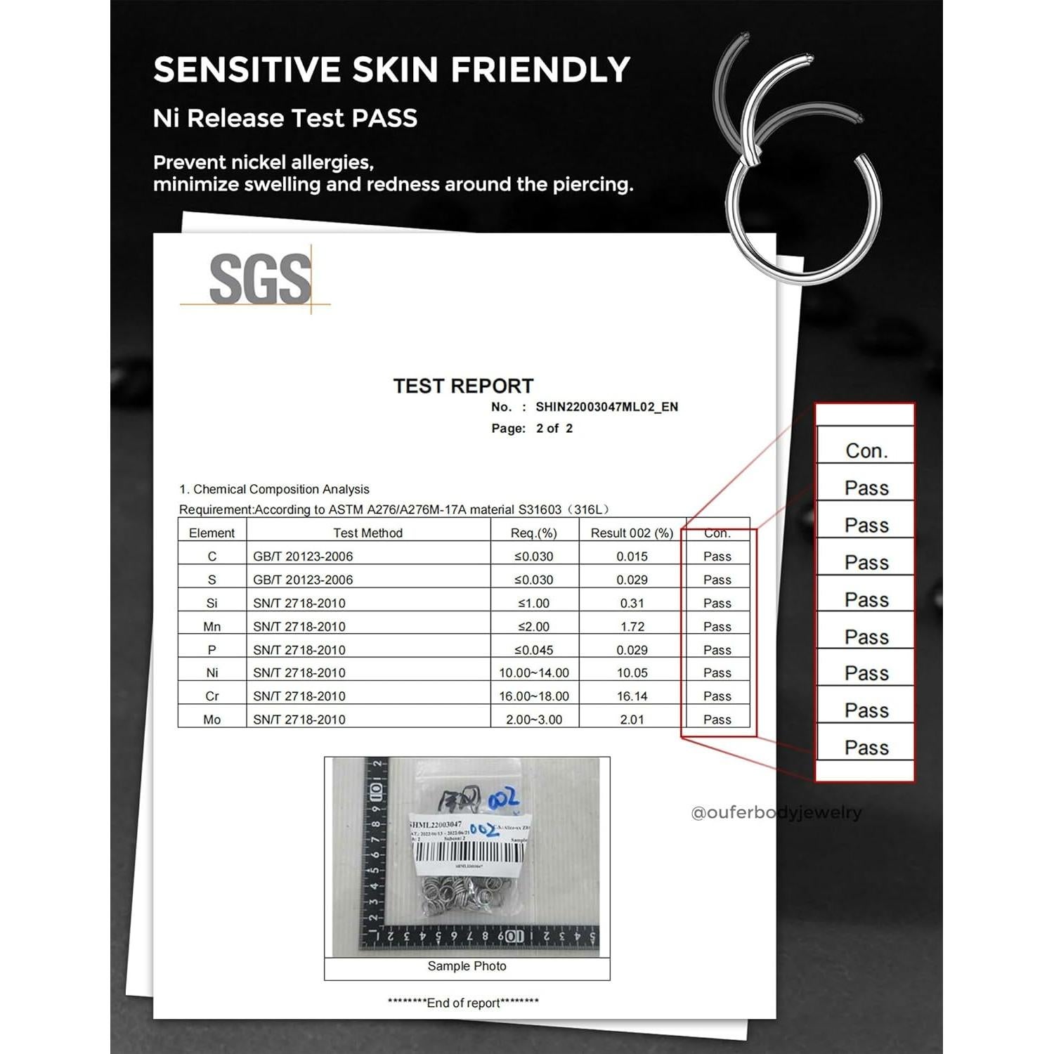 Aros Nasales OUFER 20G Acero Quirúrgico 316L 8mm Plata