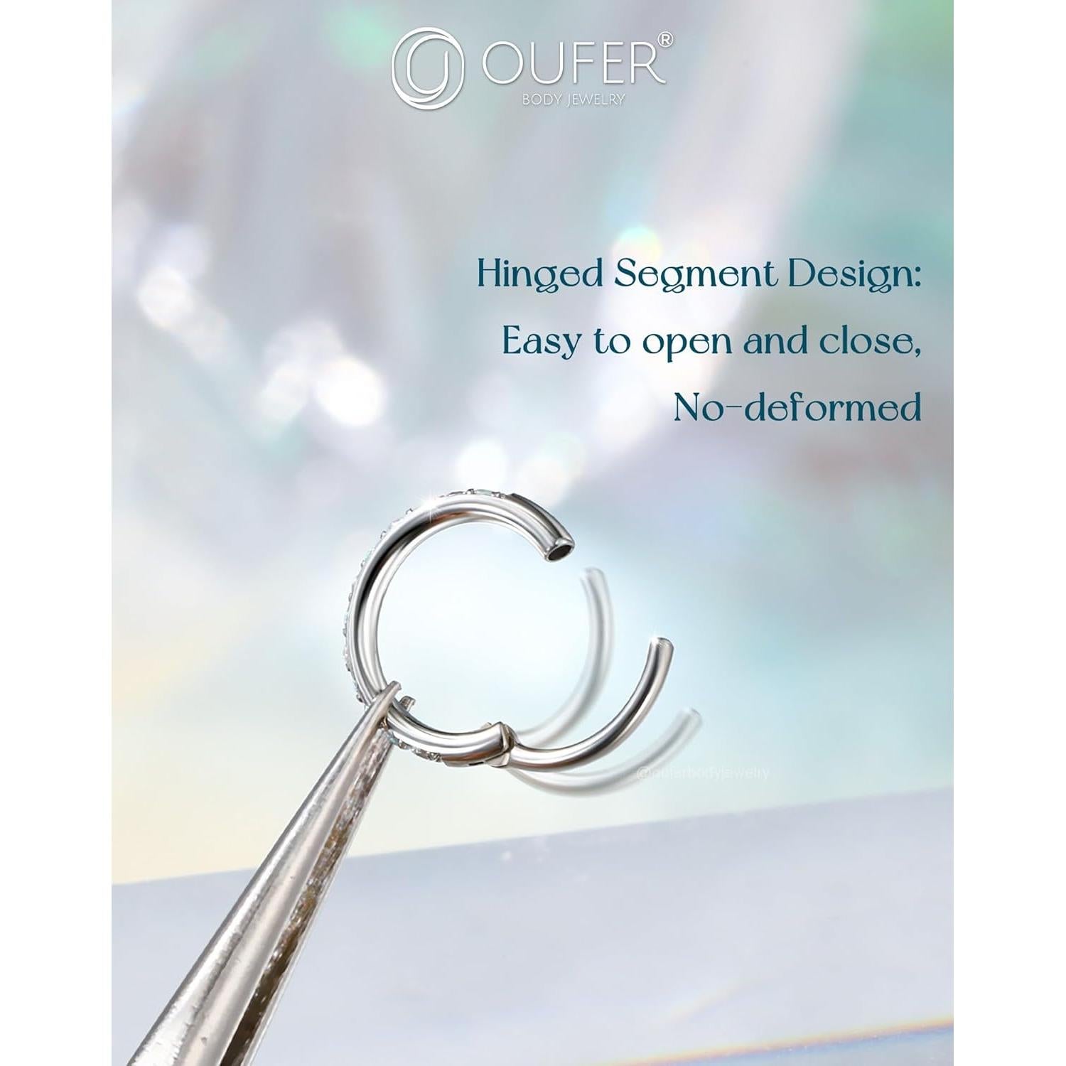 Anillo de Nariz OUFER 20G Acero Quirúrgico 7mm con Ópalo