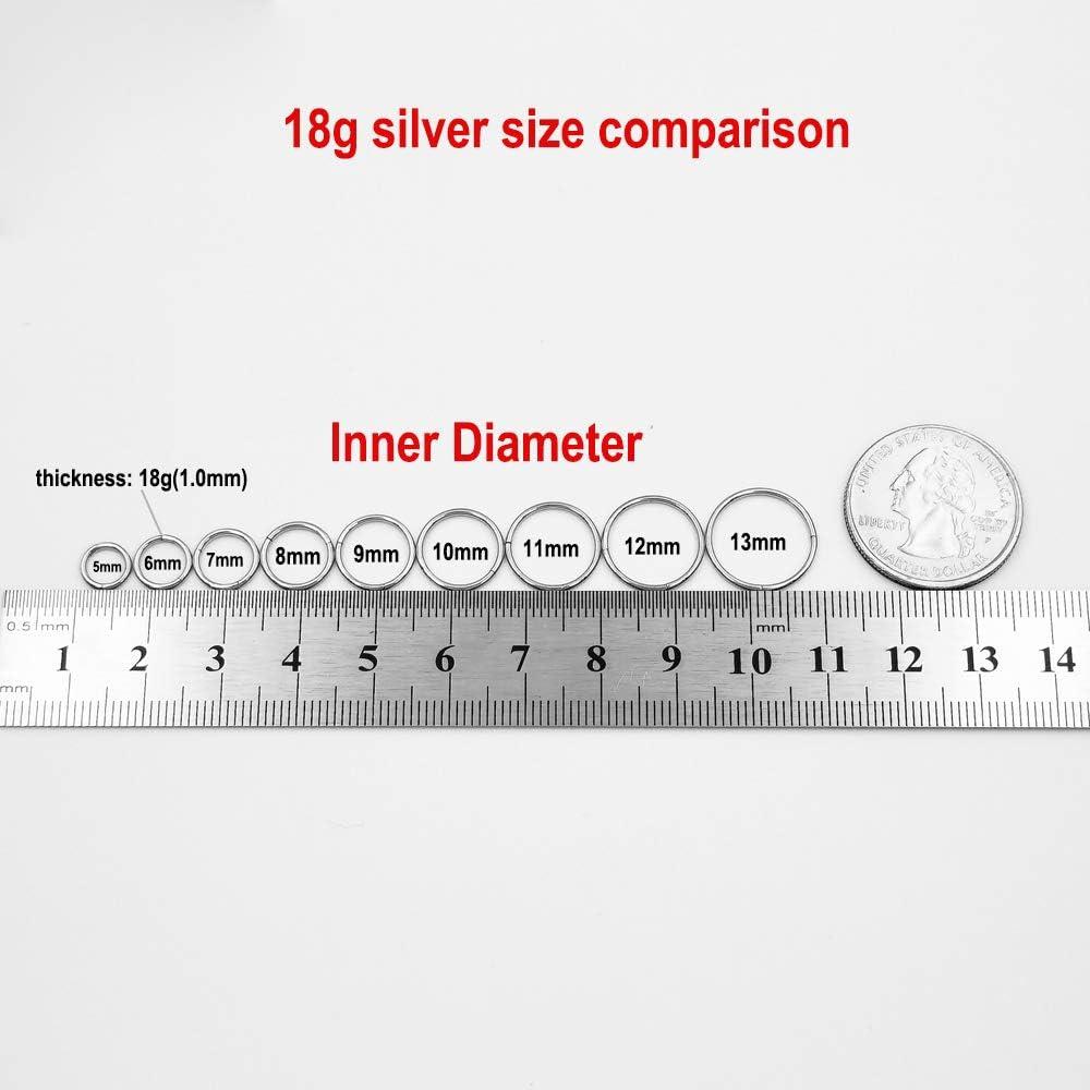 Anillo de Perforación de Acero Quirúrgico 18g 8mm Plata