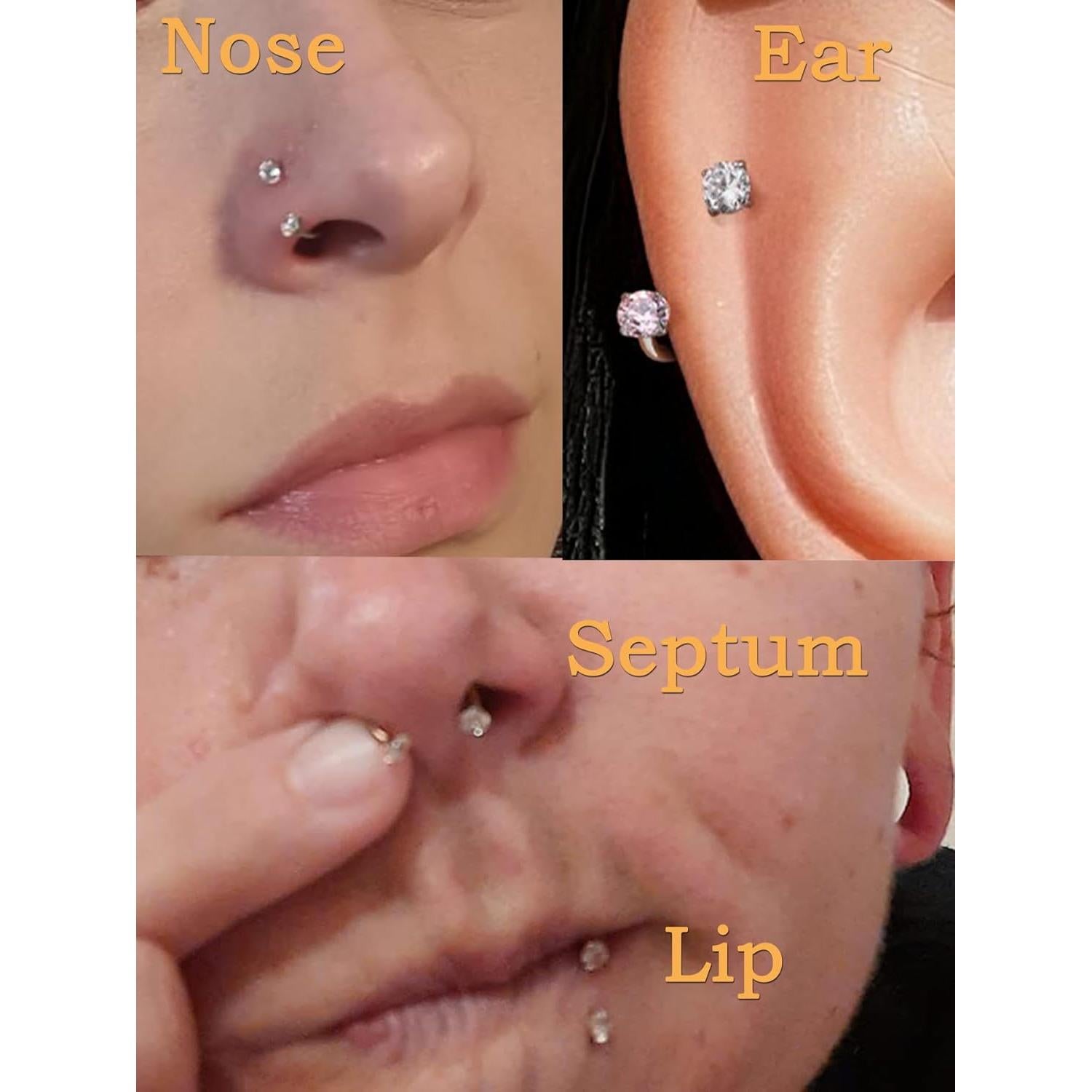 Arete de Cartílago QWALIT 20g Plata con Herradura y Herramientas