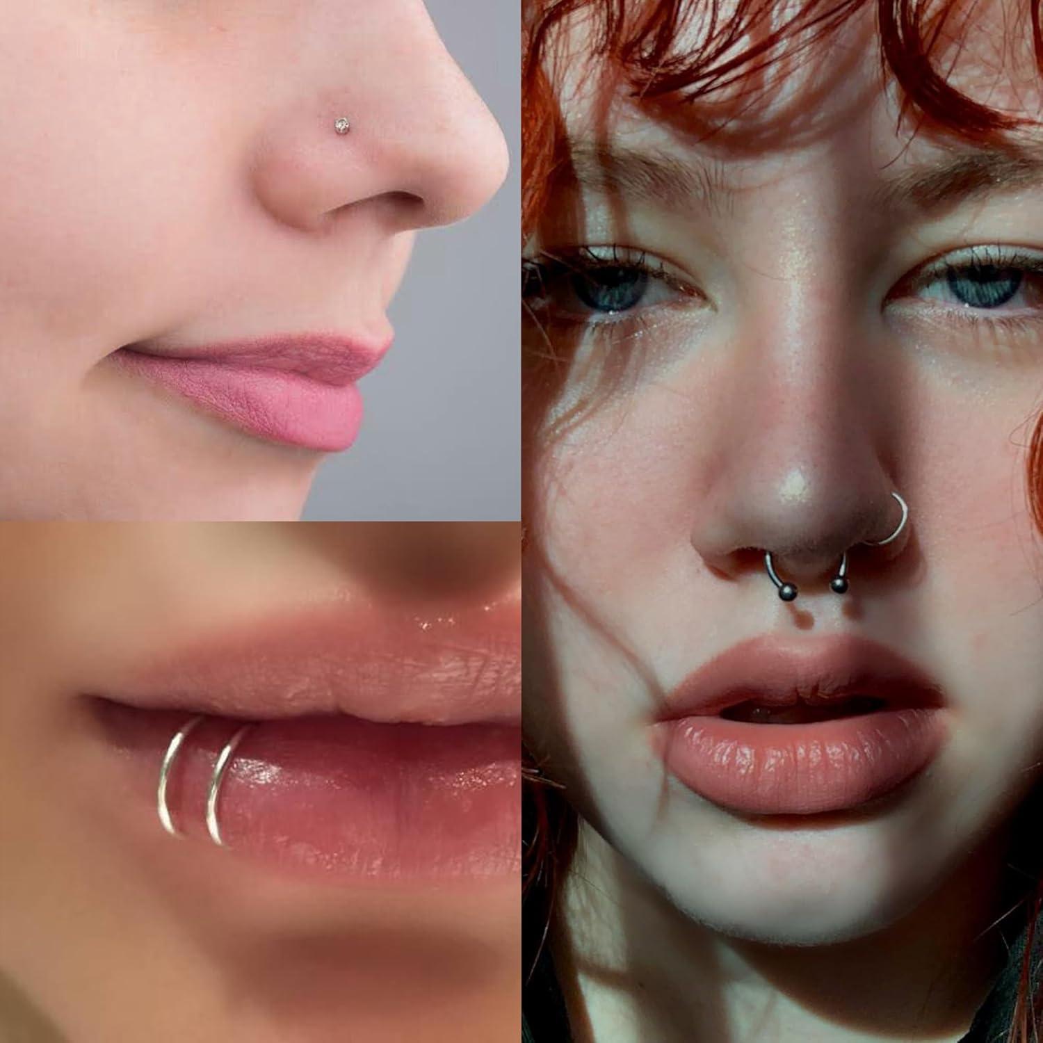 Aros Nasales de Acero Inoxidable Quirúrgico Hipoalergénico 316L