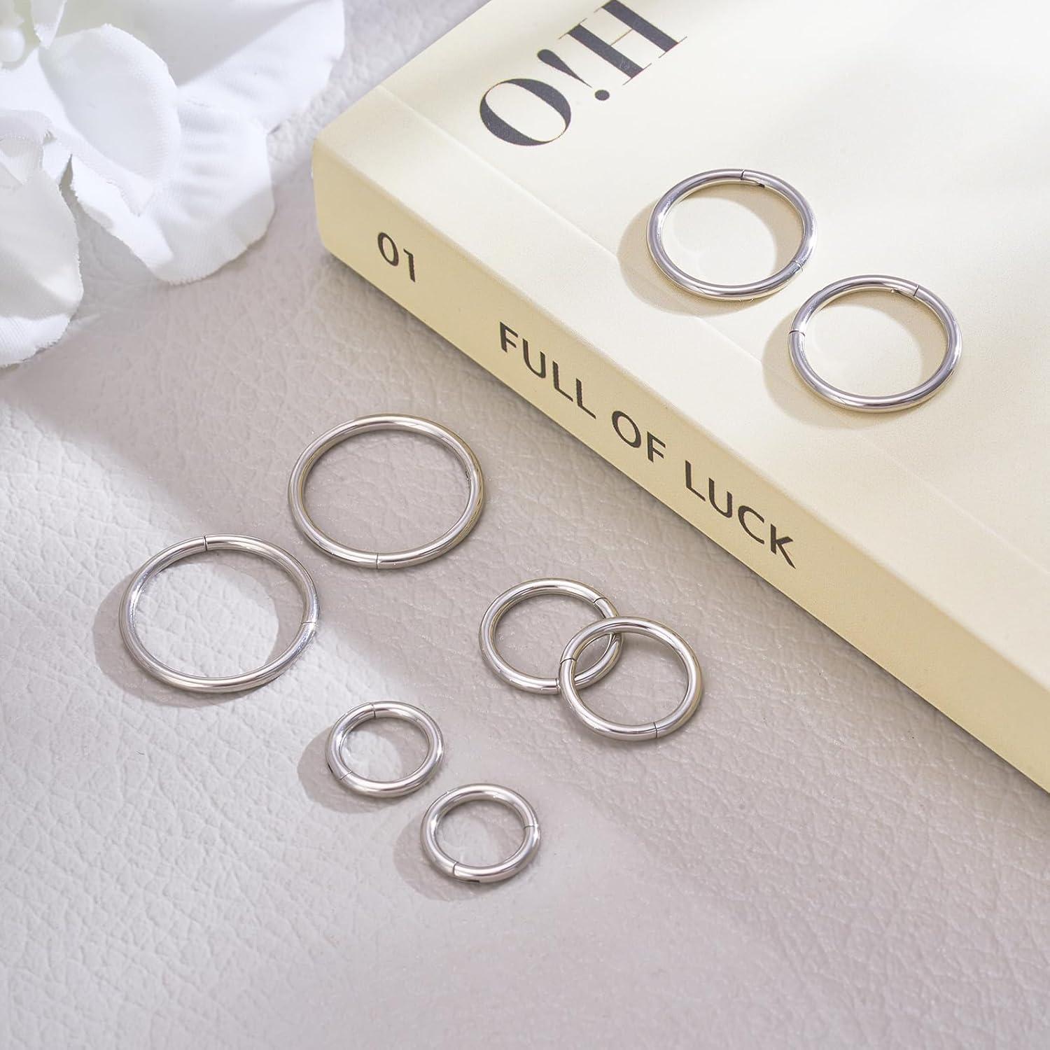 5 Aros Nasales Titanio G23 18G/20G 6mm-10mm HeraBPJW