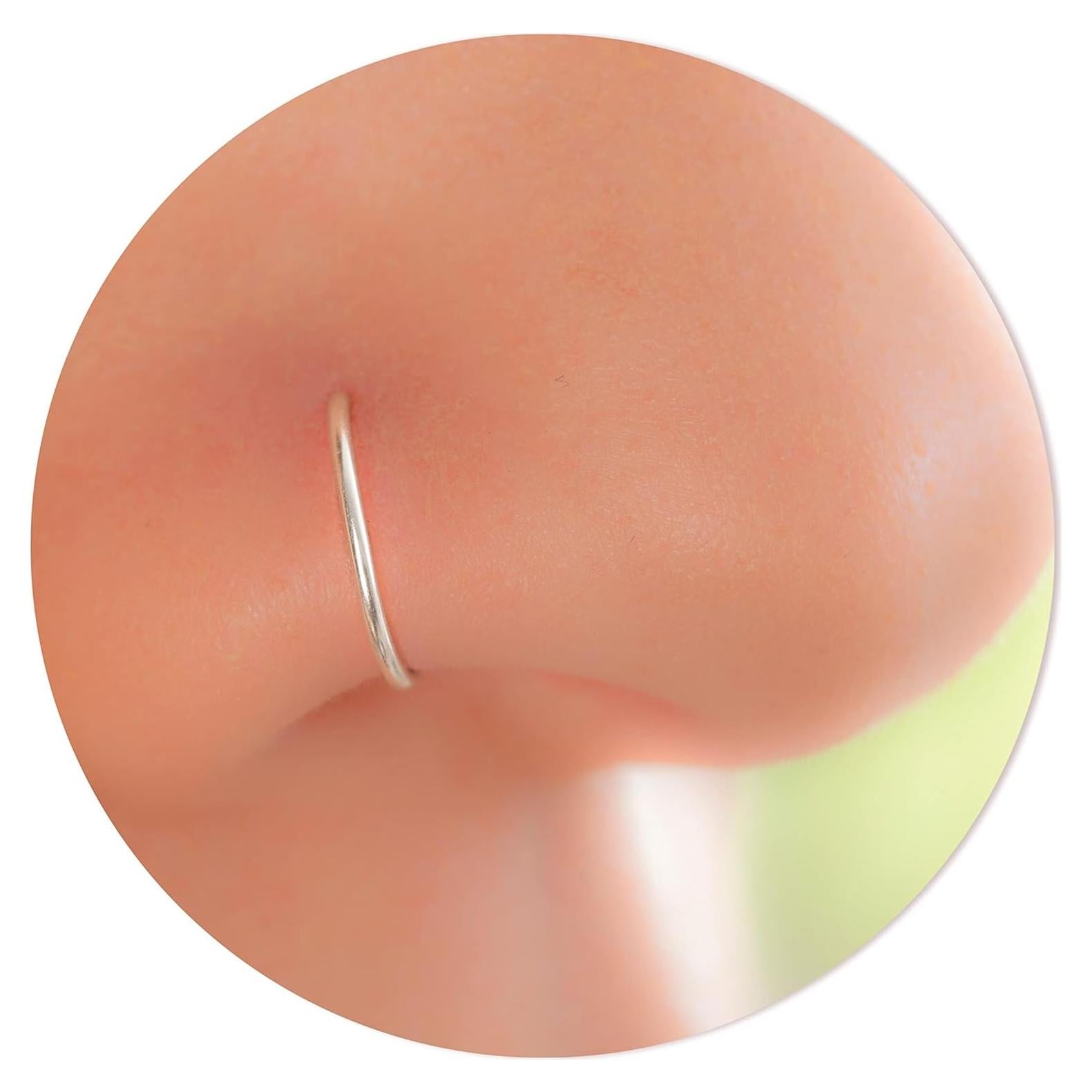 Anillo de Nariz de Plata Esterlina 925 7mm 24G Hipoalergénico