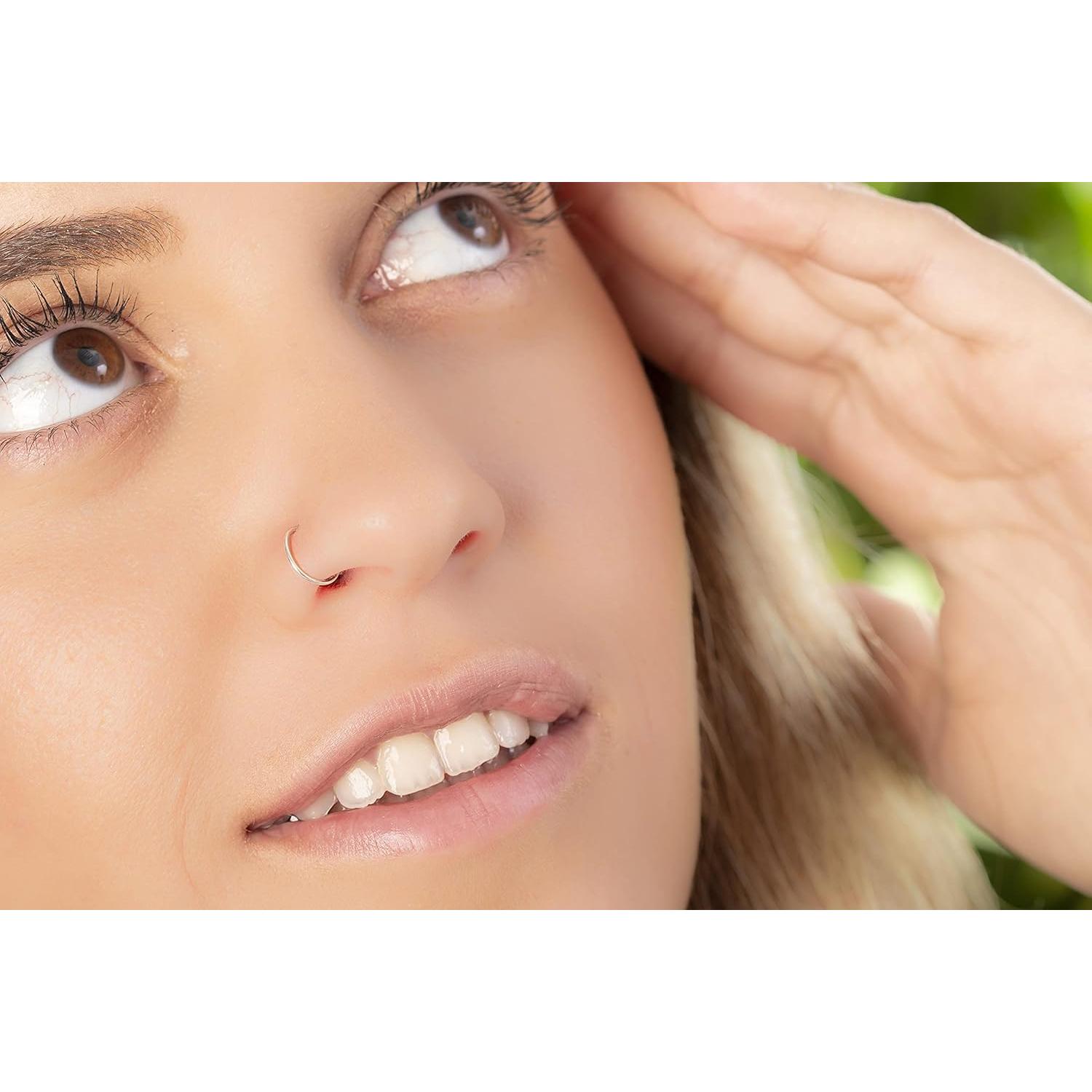 Anillo de Nariz de Plata Esterlina 925 7mm 24G Hipoalergénico