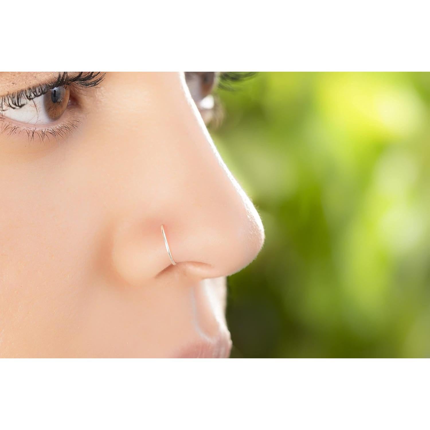 Anillo de Nariz de Plata Esterlina 925 7mm 24G Hipoalergénico