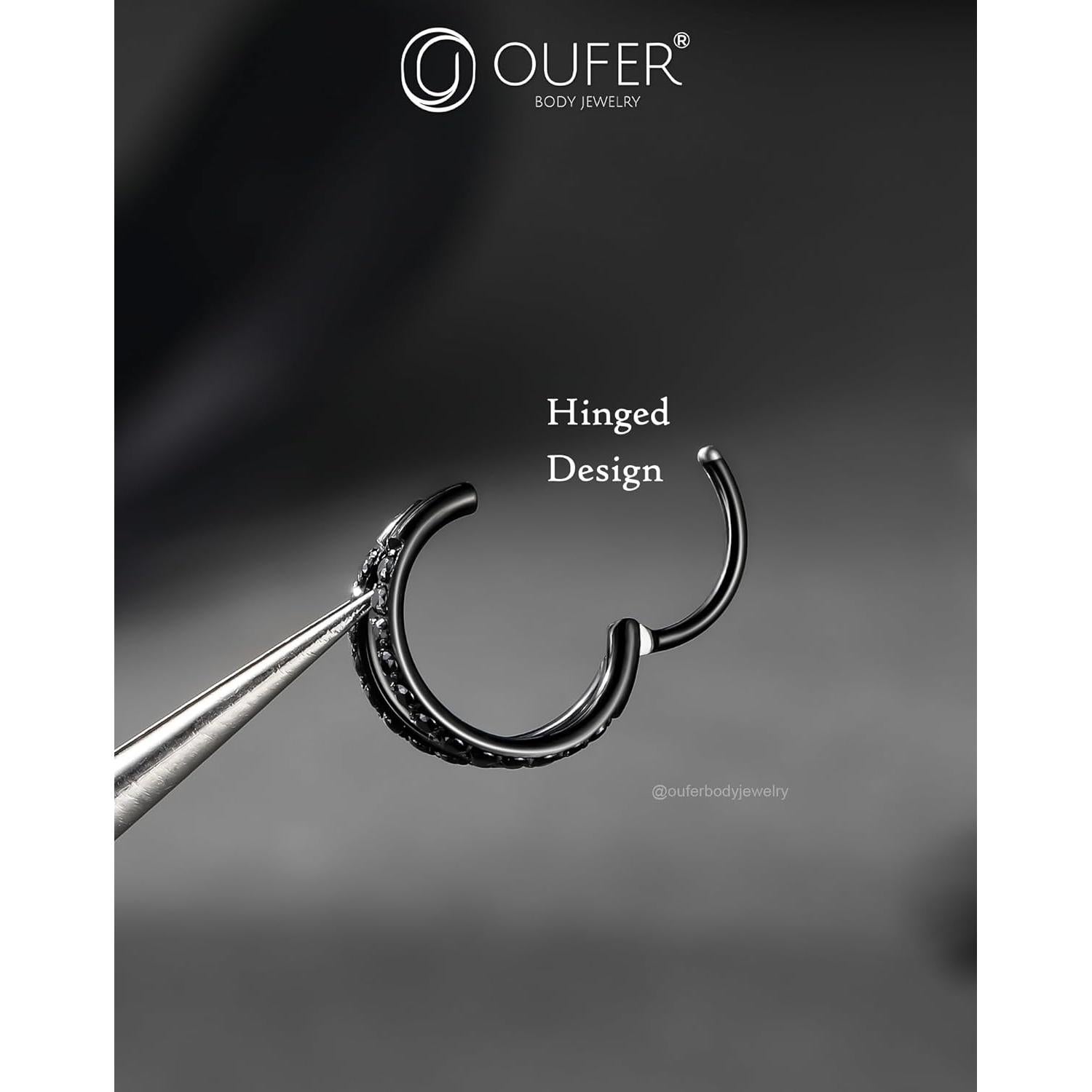 Aros de Piercing Nasal Doble CZ OUFER 20G 6MM Acero Inoxidable
