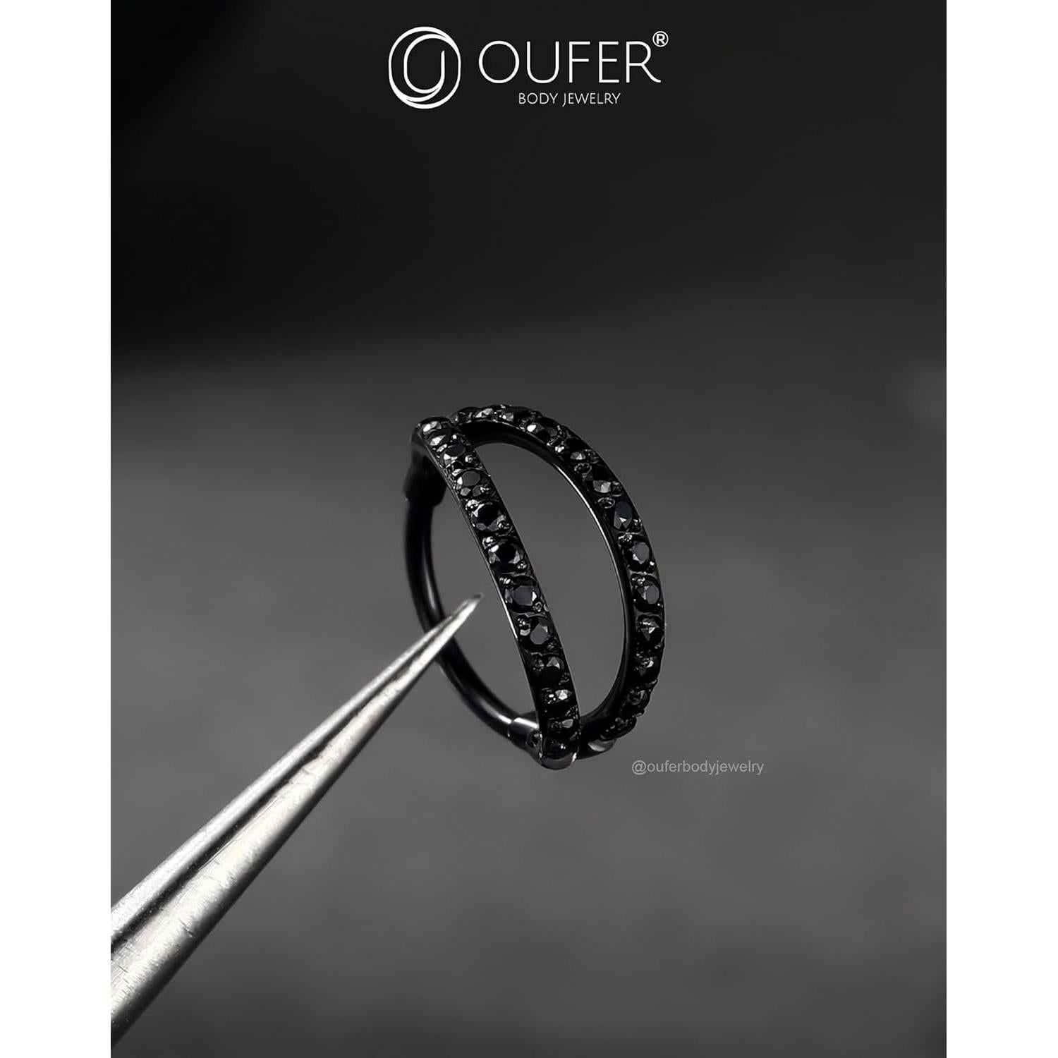 Aros de Piercing Nasal Doble CZ OUFER 20G 6MM Acero Inoxidable