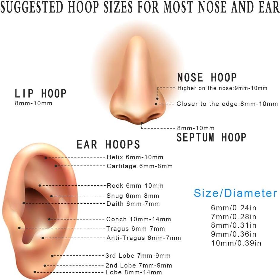 Pendientes de Aro Diminutos Acero Quirúrgico 18K Unisex