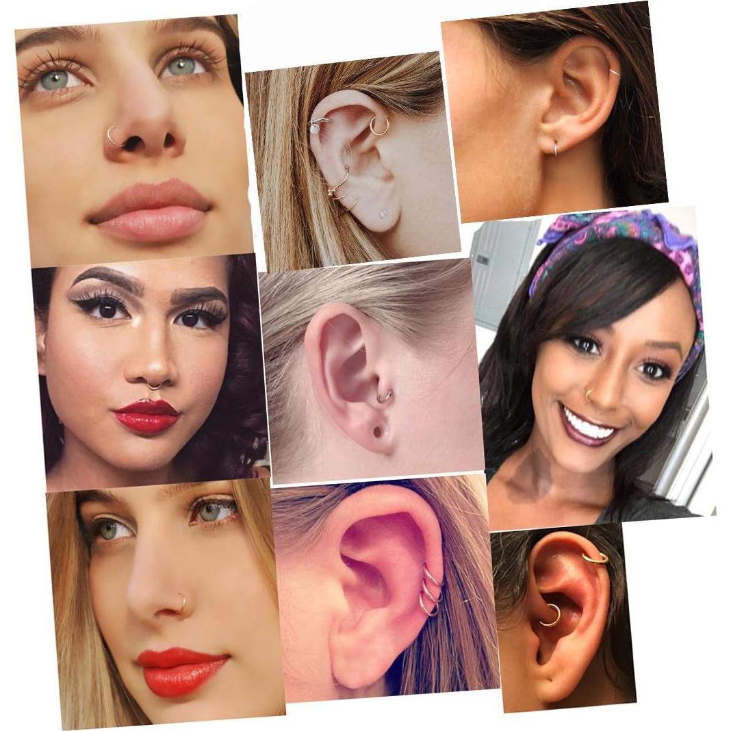 Pendientes de Aro Diminutos Acero Quirúrgico 18K Unisex