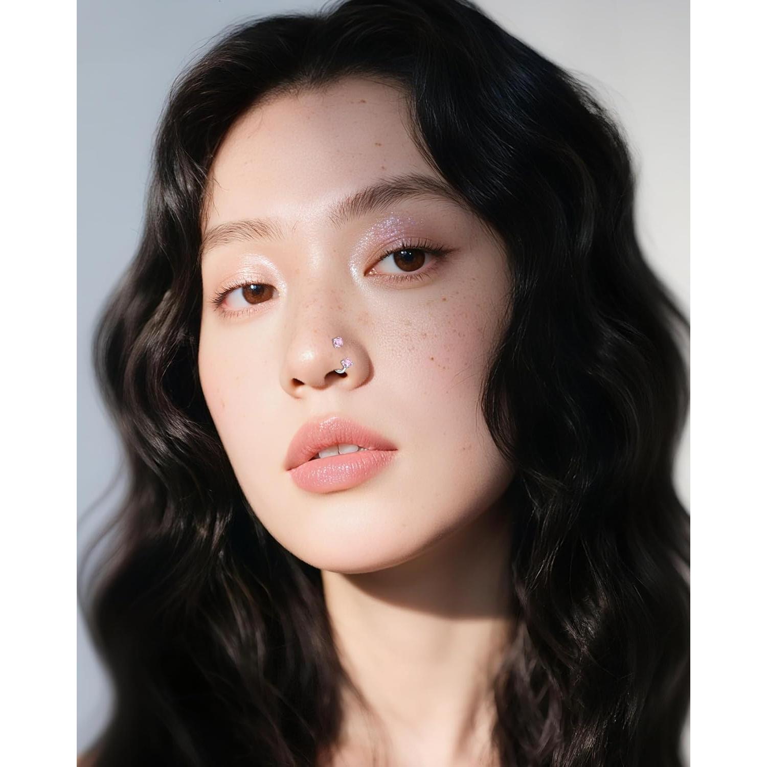 Anillos de nariz en forma de herradura Zolure 18g plateado 8mm