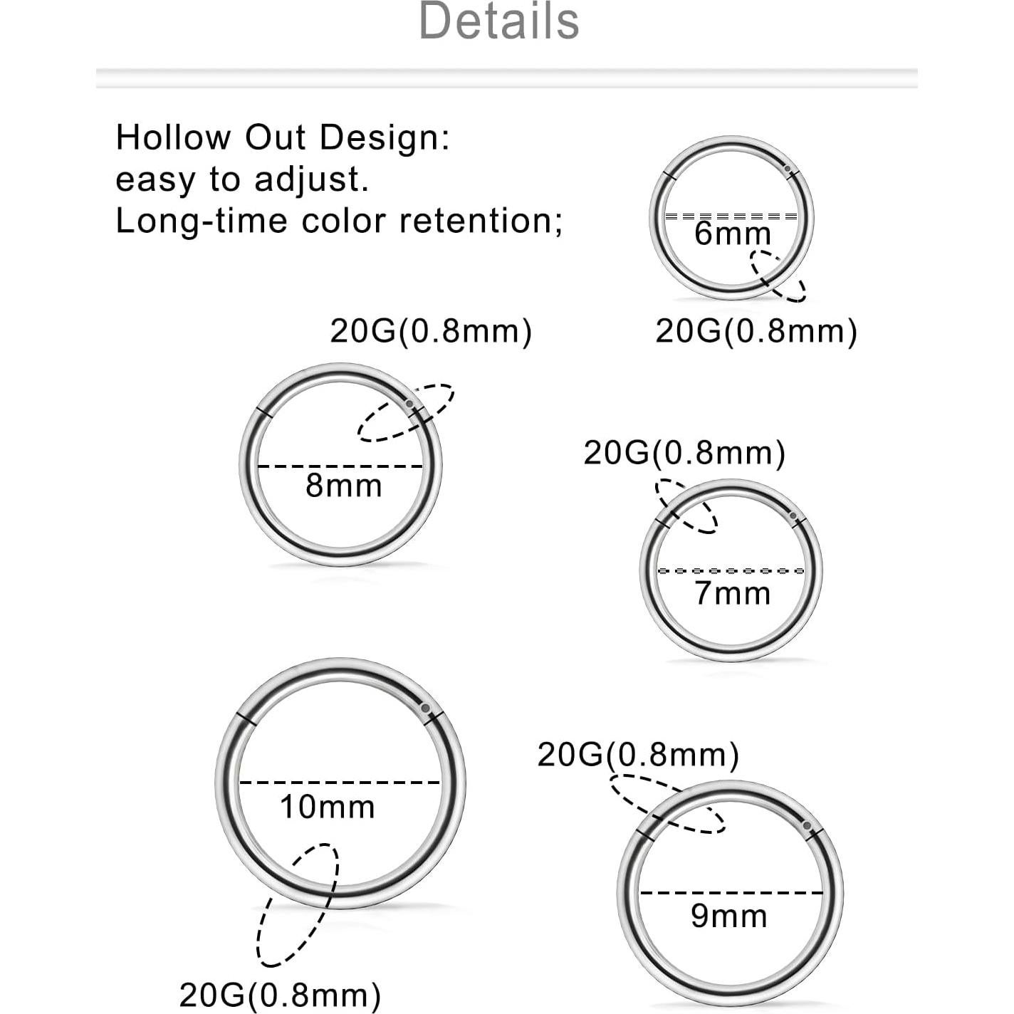 Aros Segmentados de Acero Quirúrgico Dyknasz 20G 6-10mm